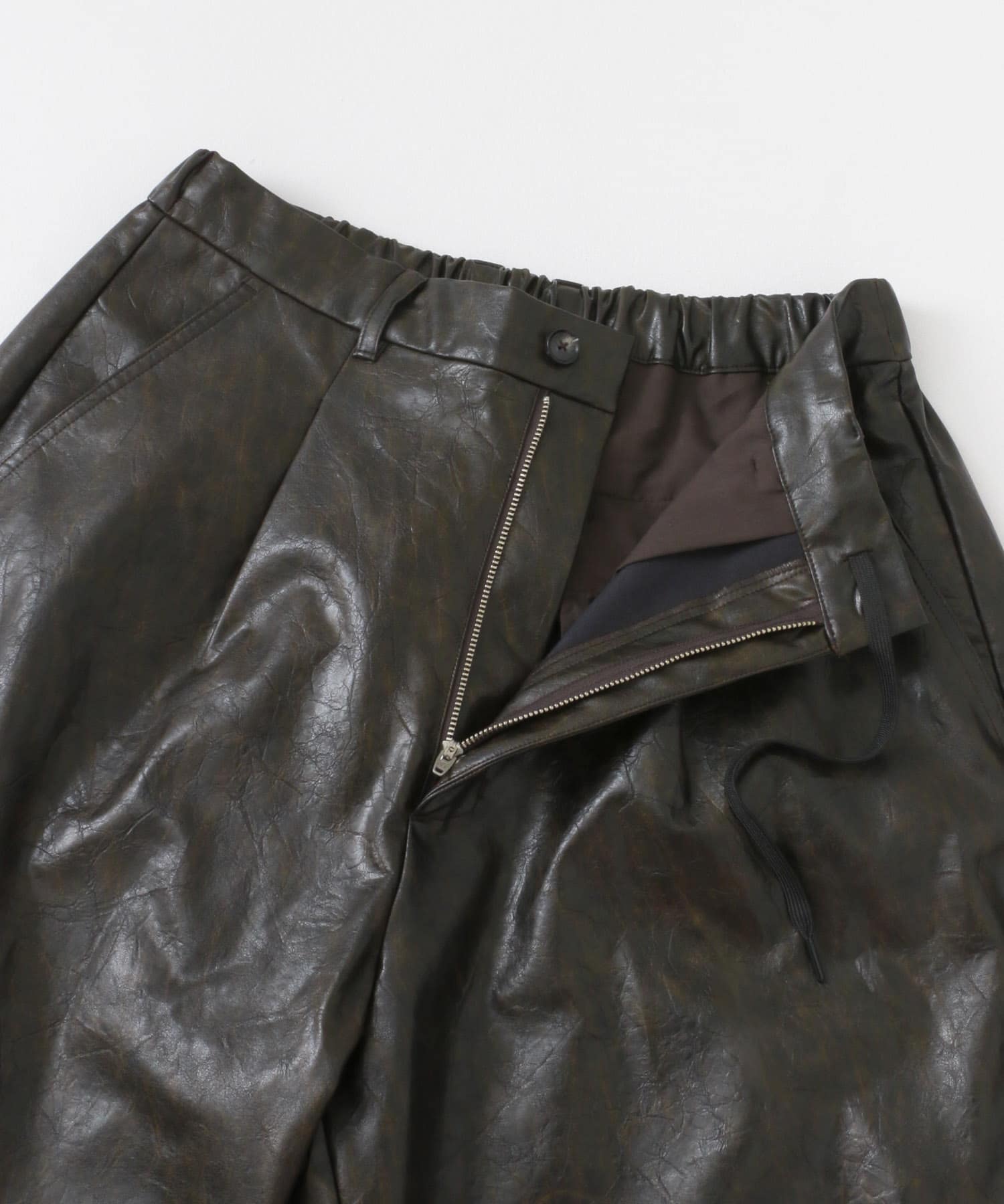 FLタックワイドパンツ BLK×BRN M