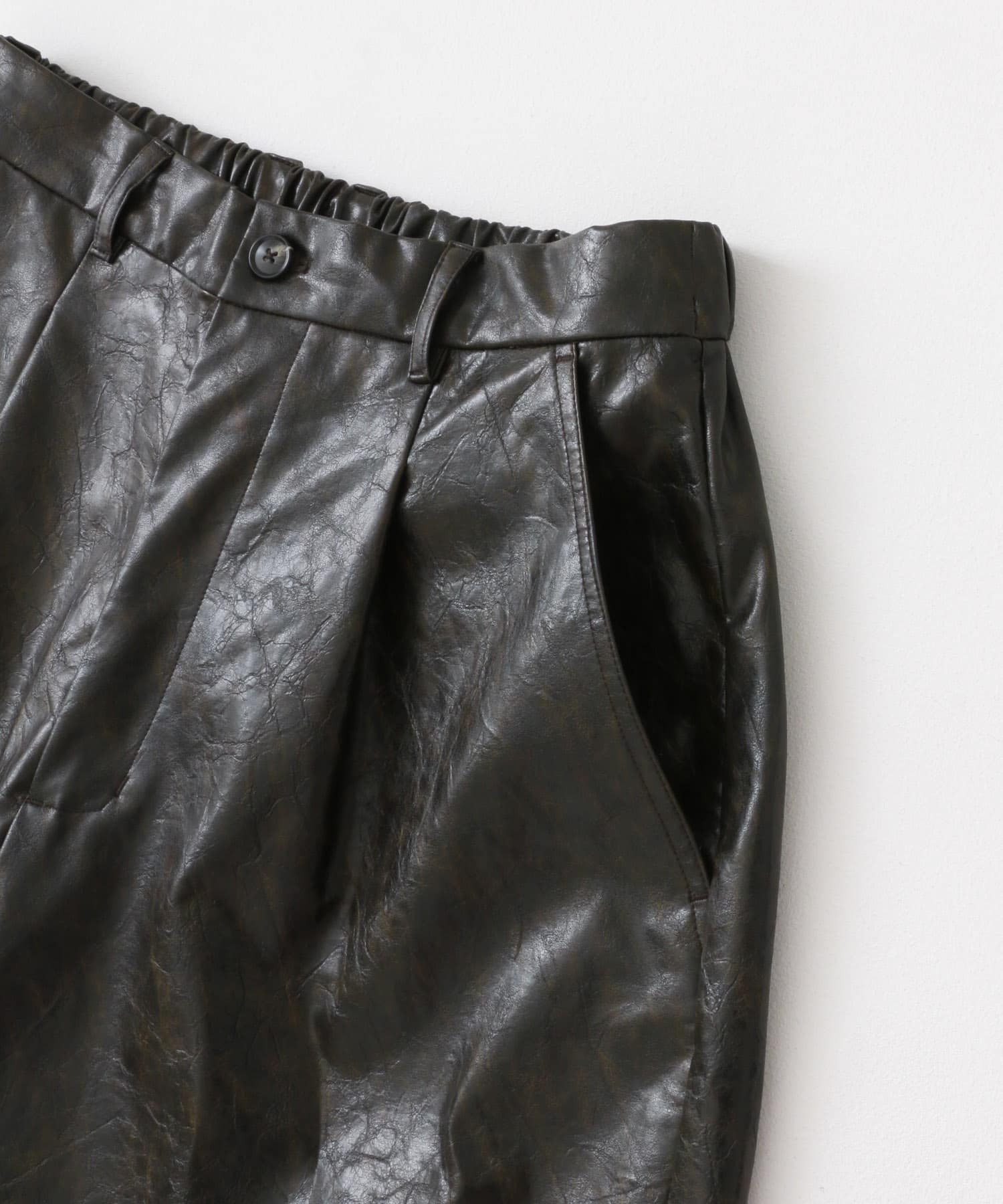 FLタックワイドパンツ BLK×BRN M