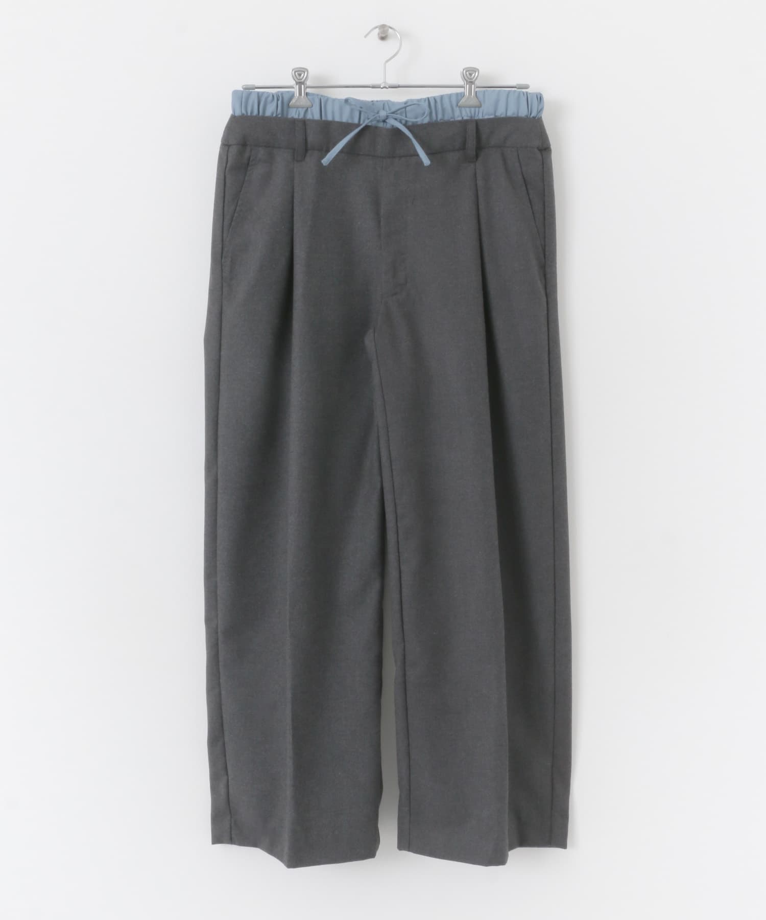 ウールライクフェイクレイヤードスラックス GRAY M
