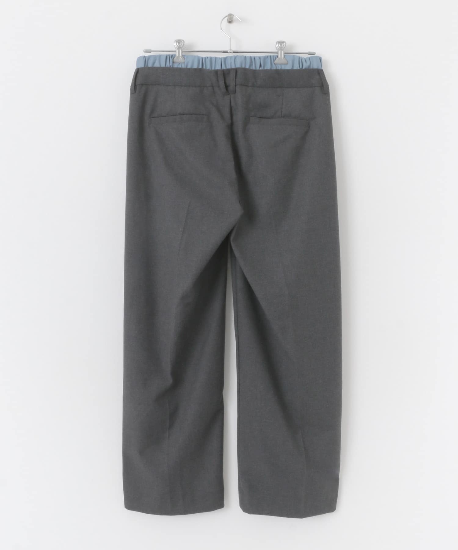 ウールライクフェイクレイヤードスラックス GRAY M