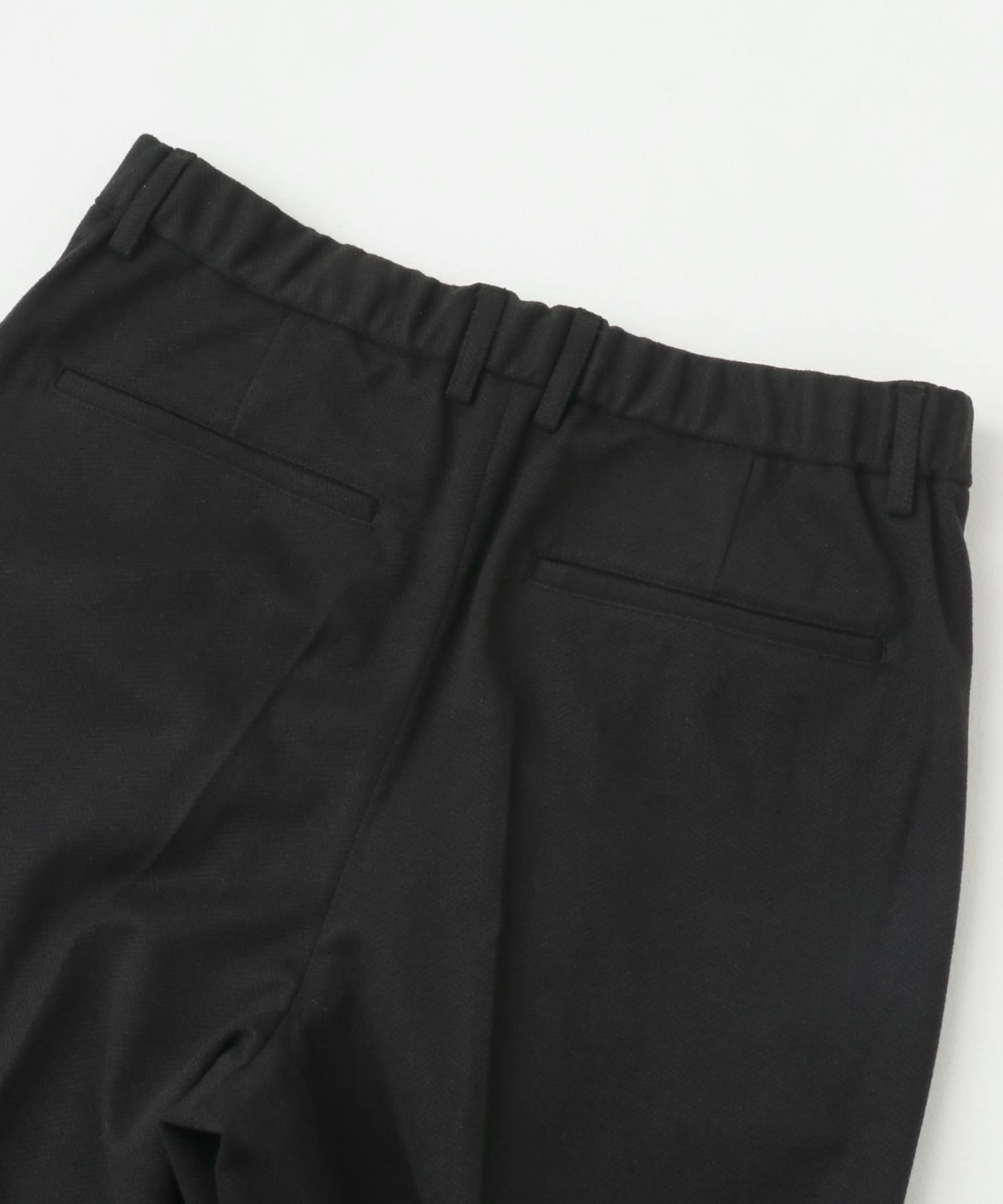 ヘリンボーンタックワイドパンツ BLACK M