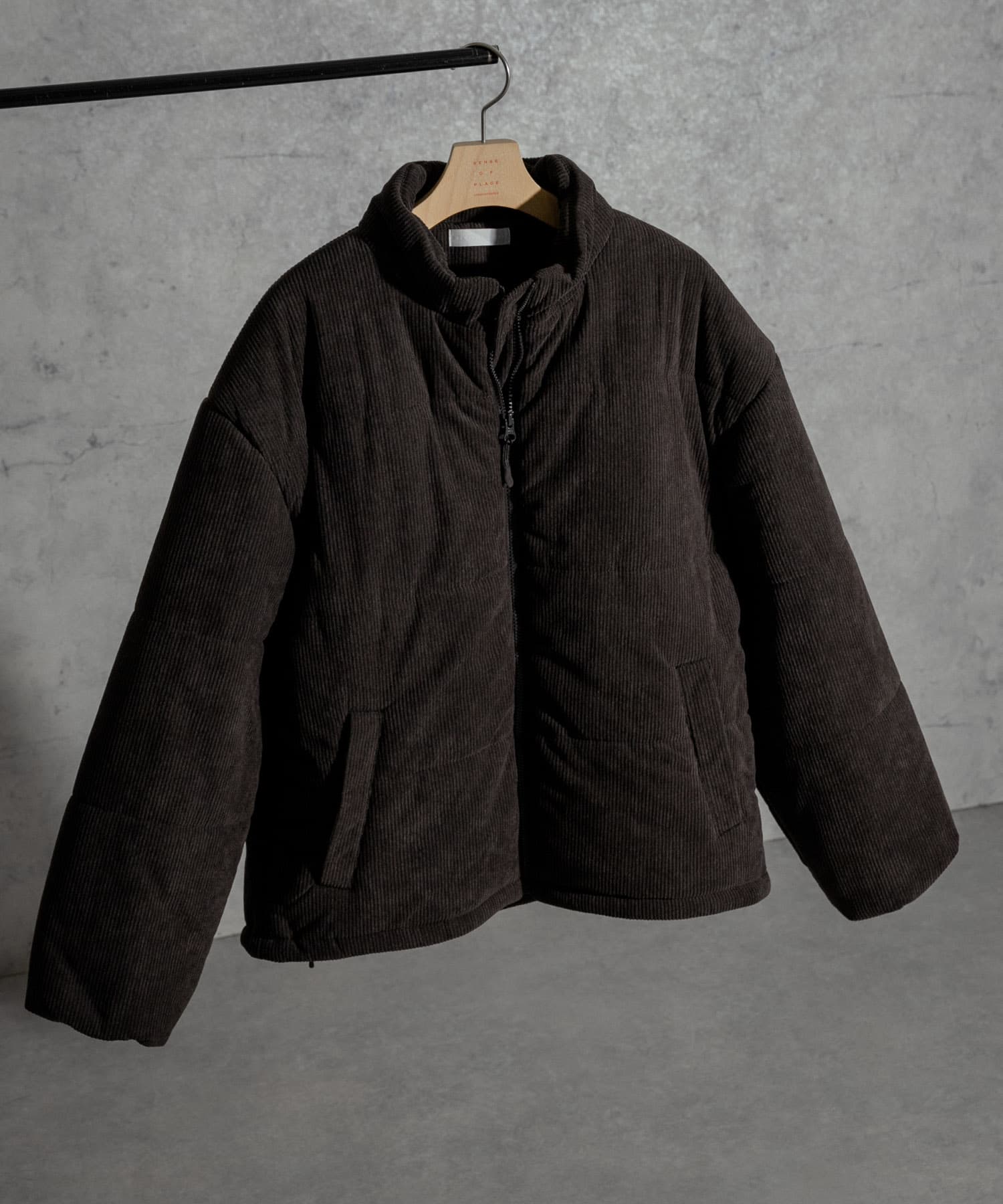 『ユニセックス』コーデュロイパデットブルゾン BROWN M