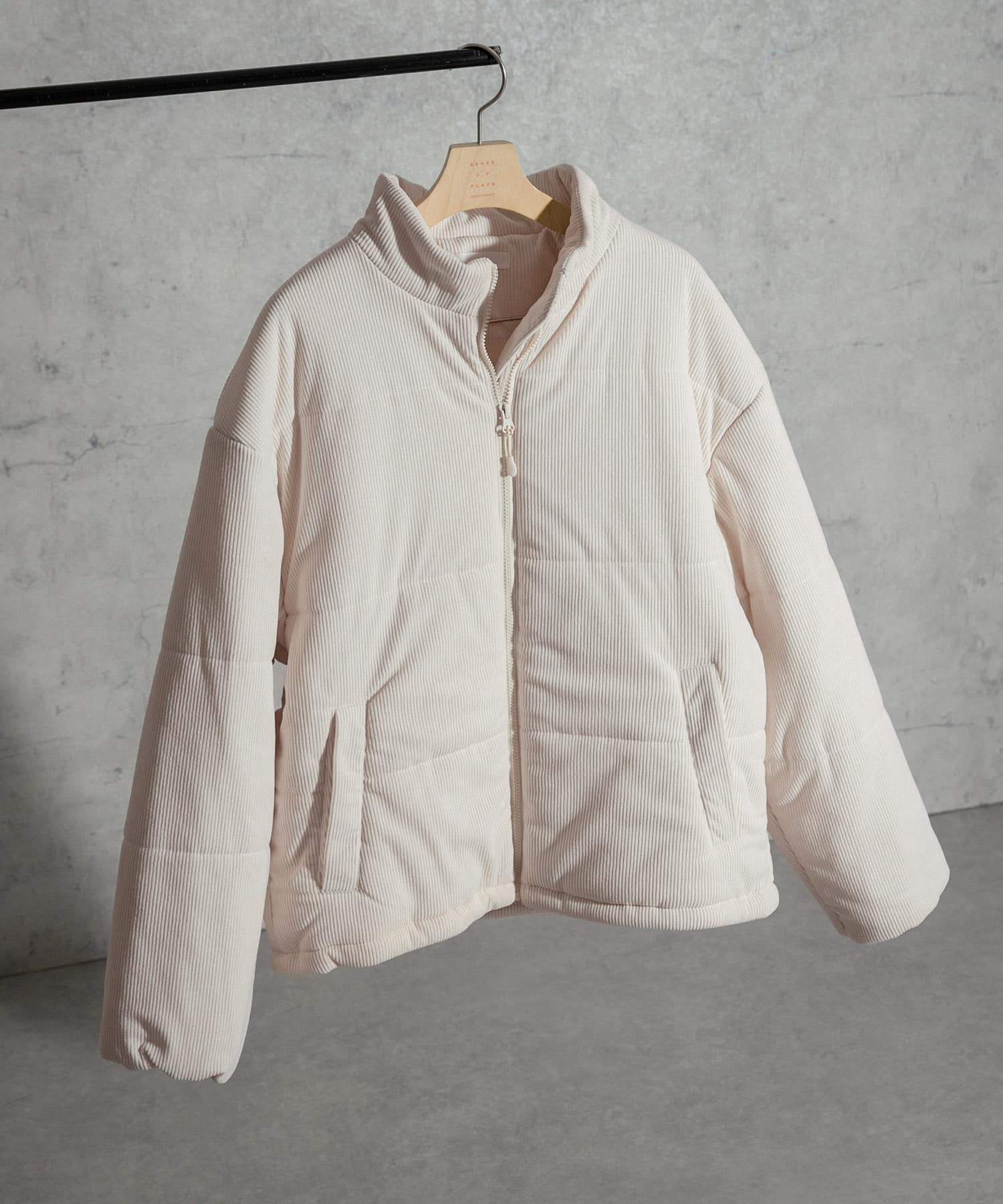 『ユニセックス』コーデュロイパデットブルゾン WHITE M