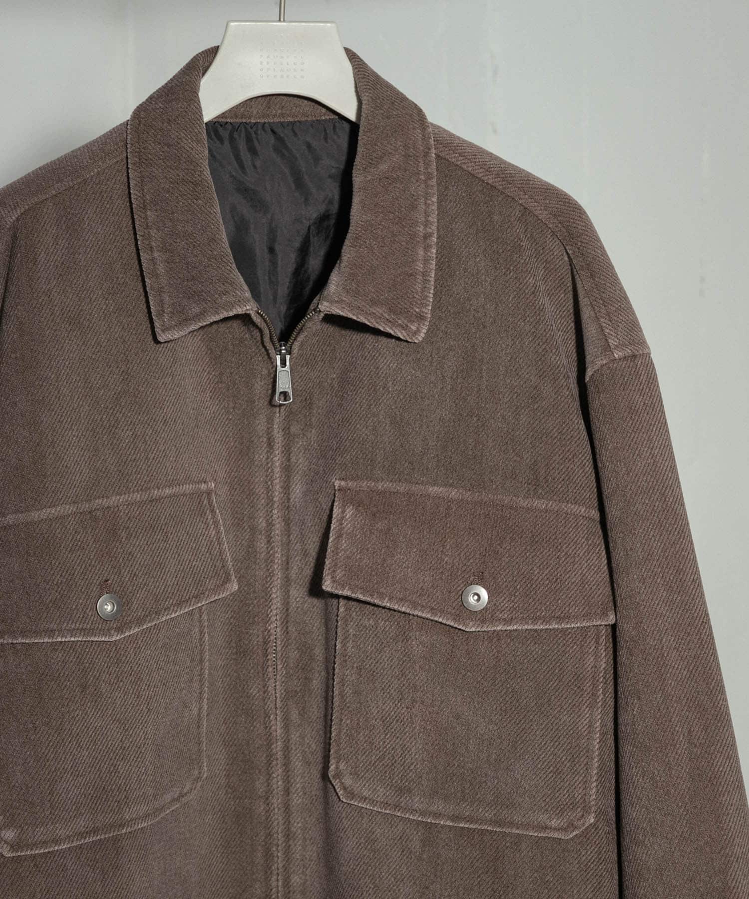 『ユニセックス』『セットアップ対応』ヴィンテージツイルZIPブルゾン BROWN M