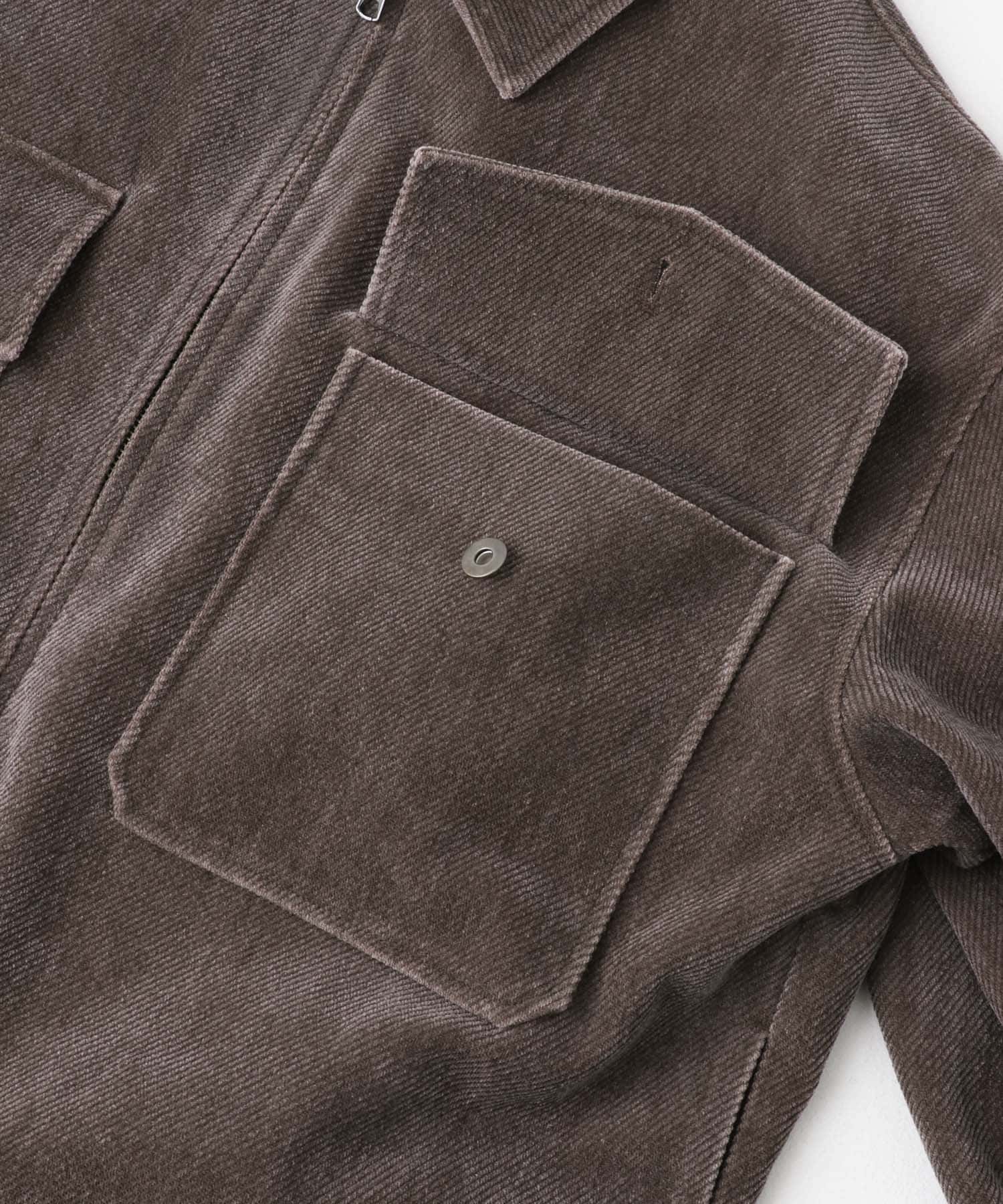 『ユニセックス』『セットアップ対応』ヴィンテージツイルZIPブルゾン BROWN M