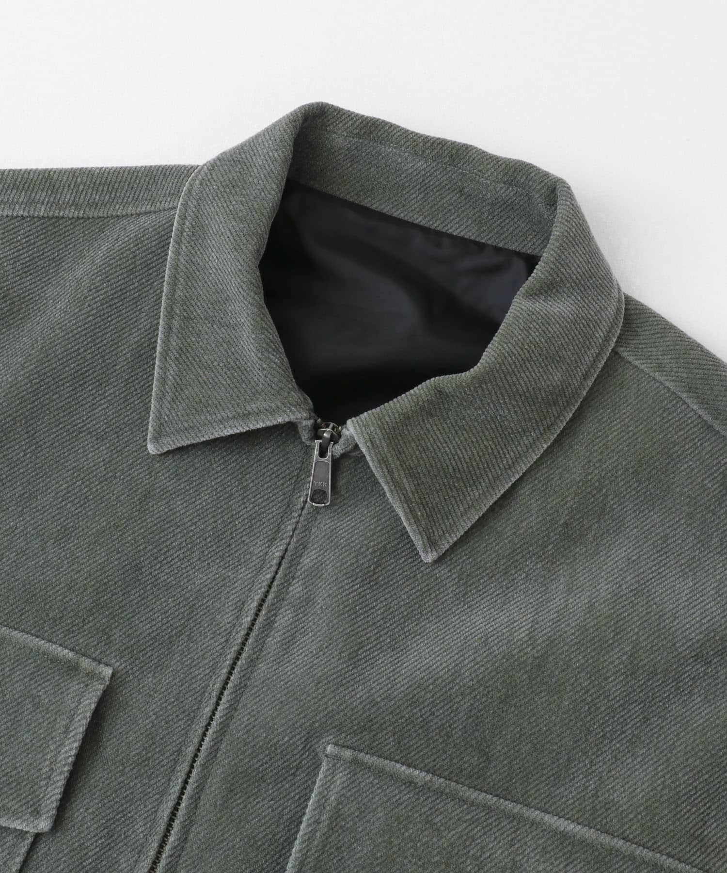 『ユニセックス』『セットアップ対応』ヴィンテージツイルZIPブルゾン KHAKI M