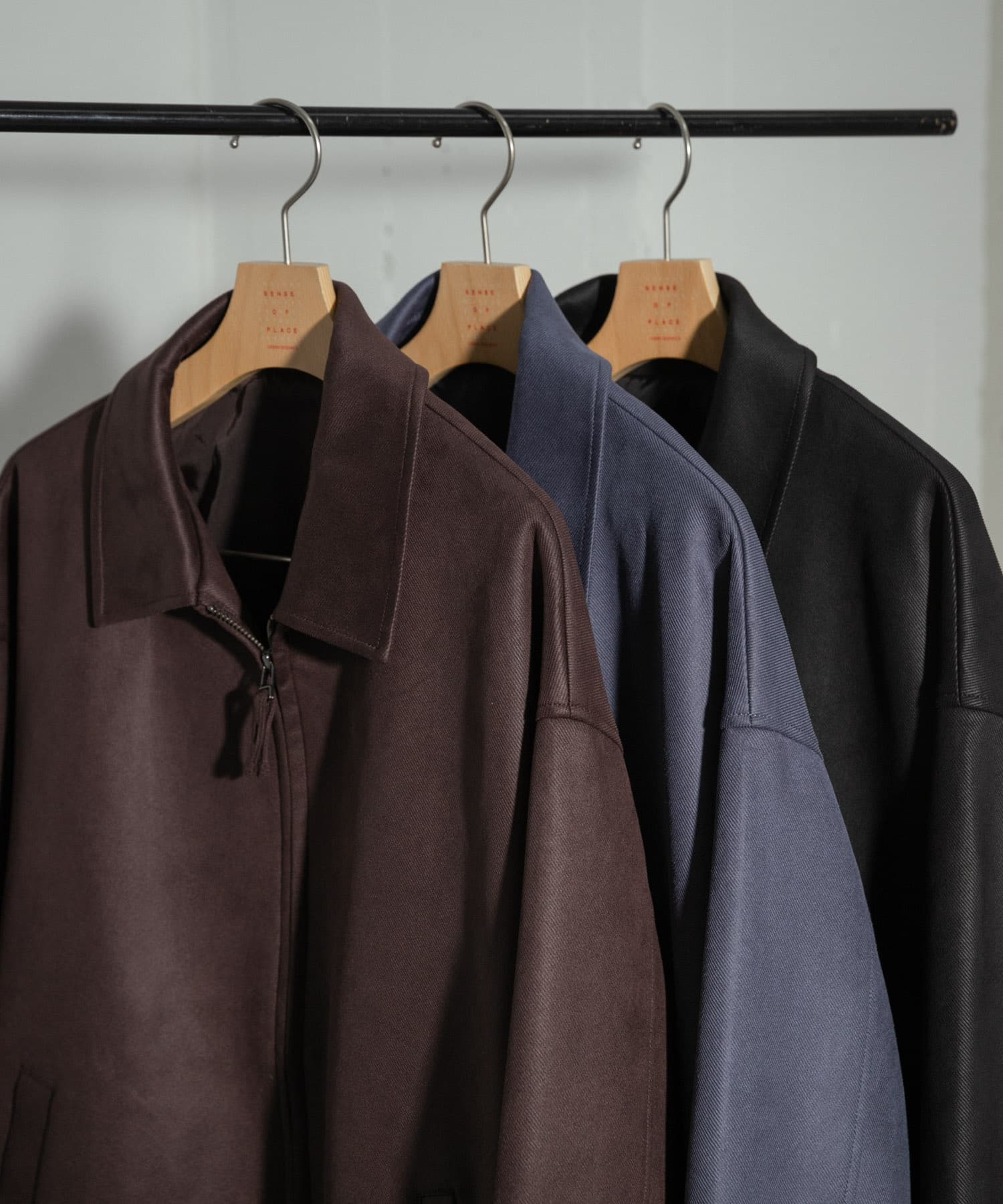『ユニセックス』ツイルスエードタッチZIPブルゾン BROWN M