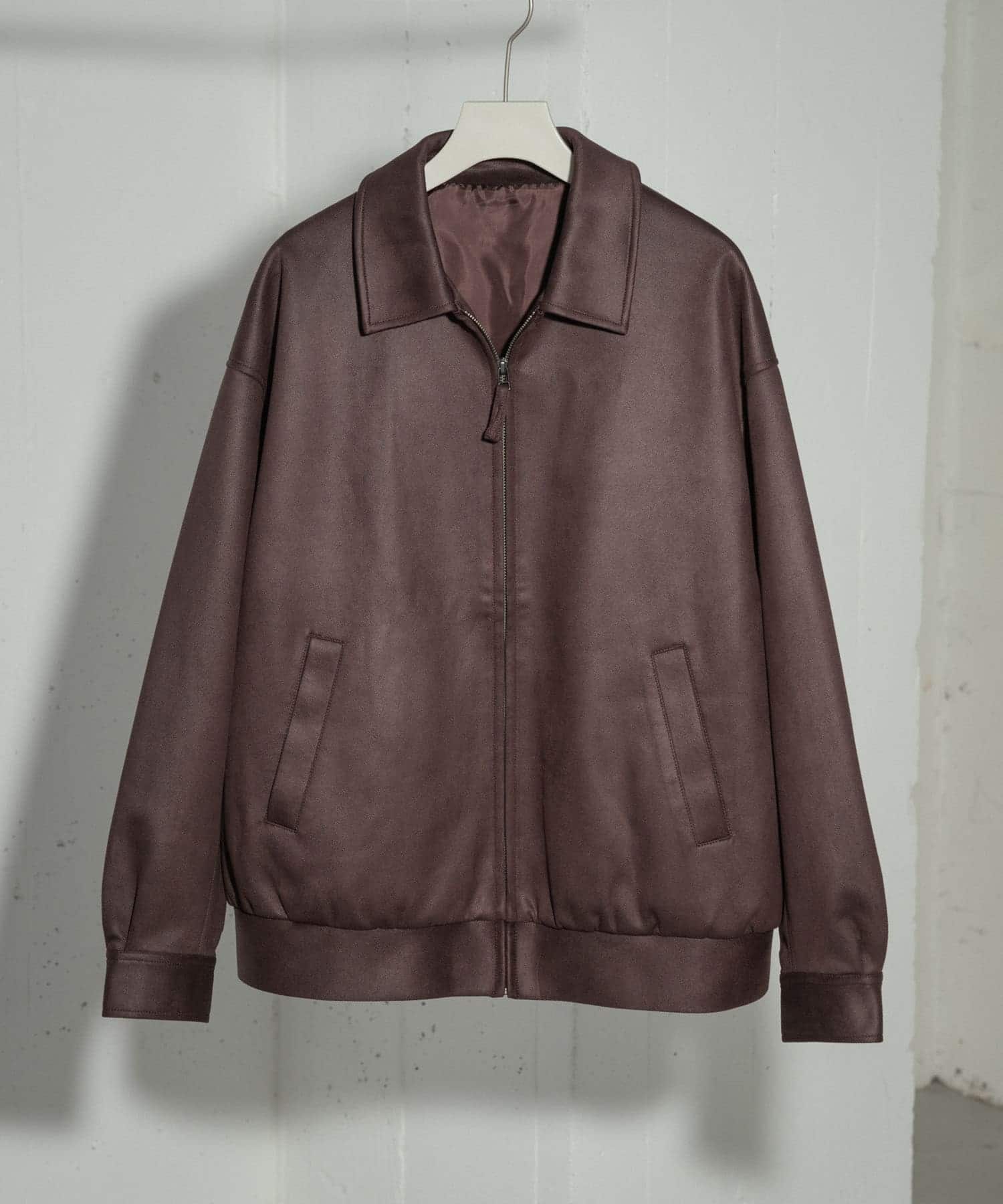 『ユニセックス』ツイルスエードタッチZIPブルゾン BROWN M