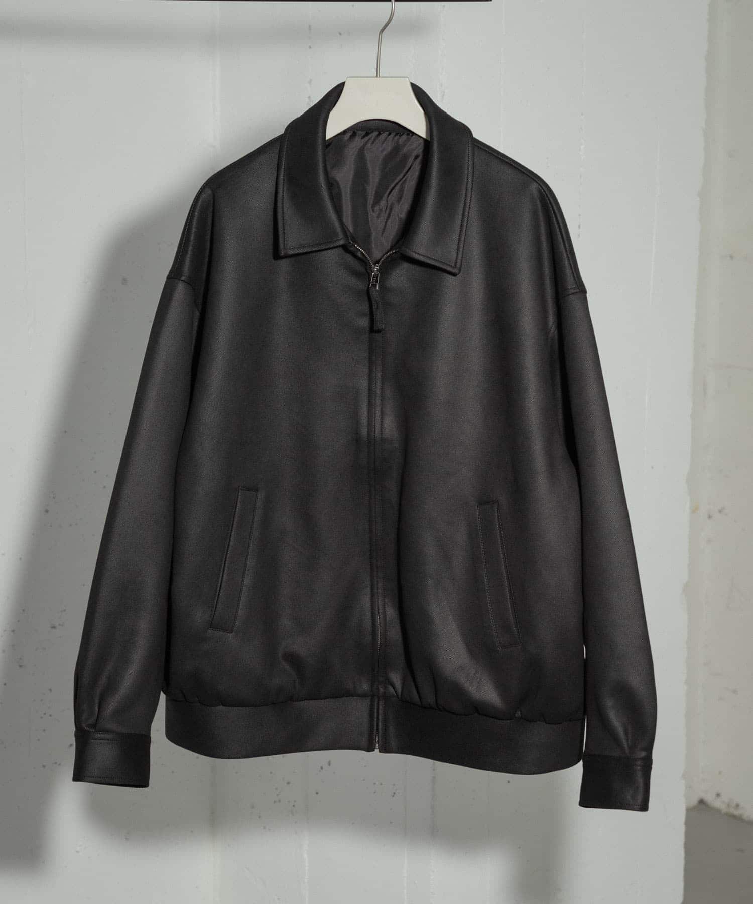 『ユニセックス』ツイルスエードタッチZIPブルゾン BLACK L