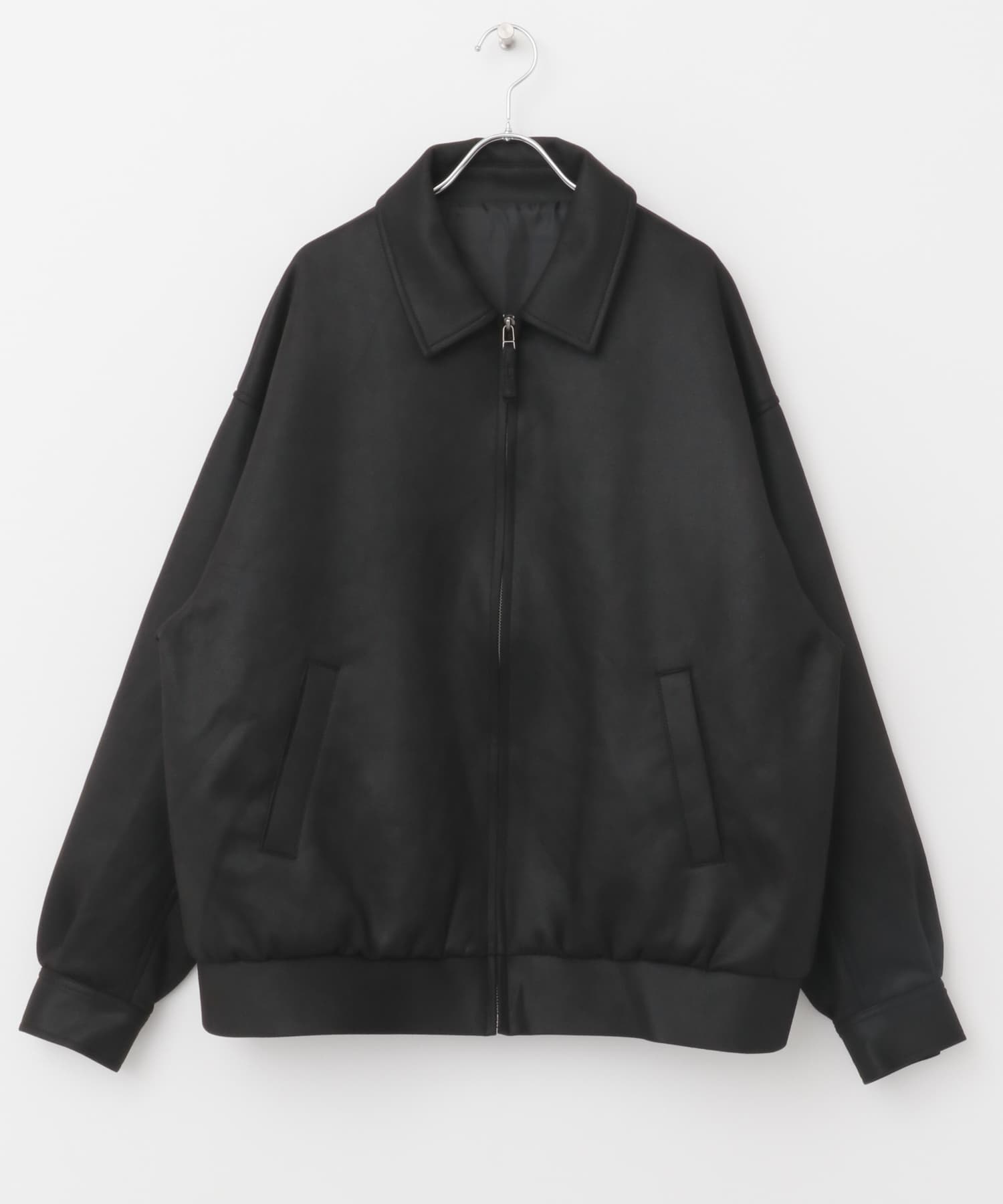 『ユニセックス』ツイルスエードタッチZIPブルゾン BLACK M