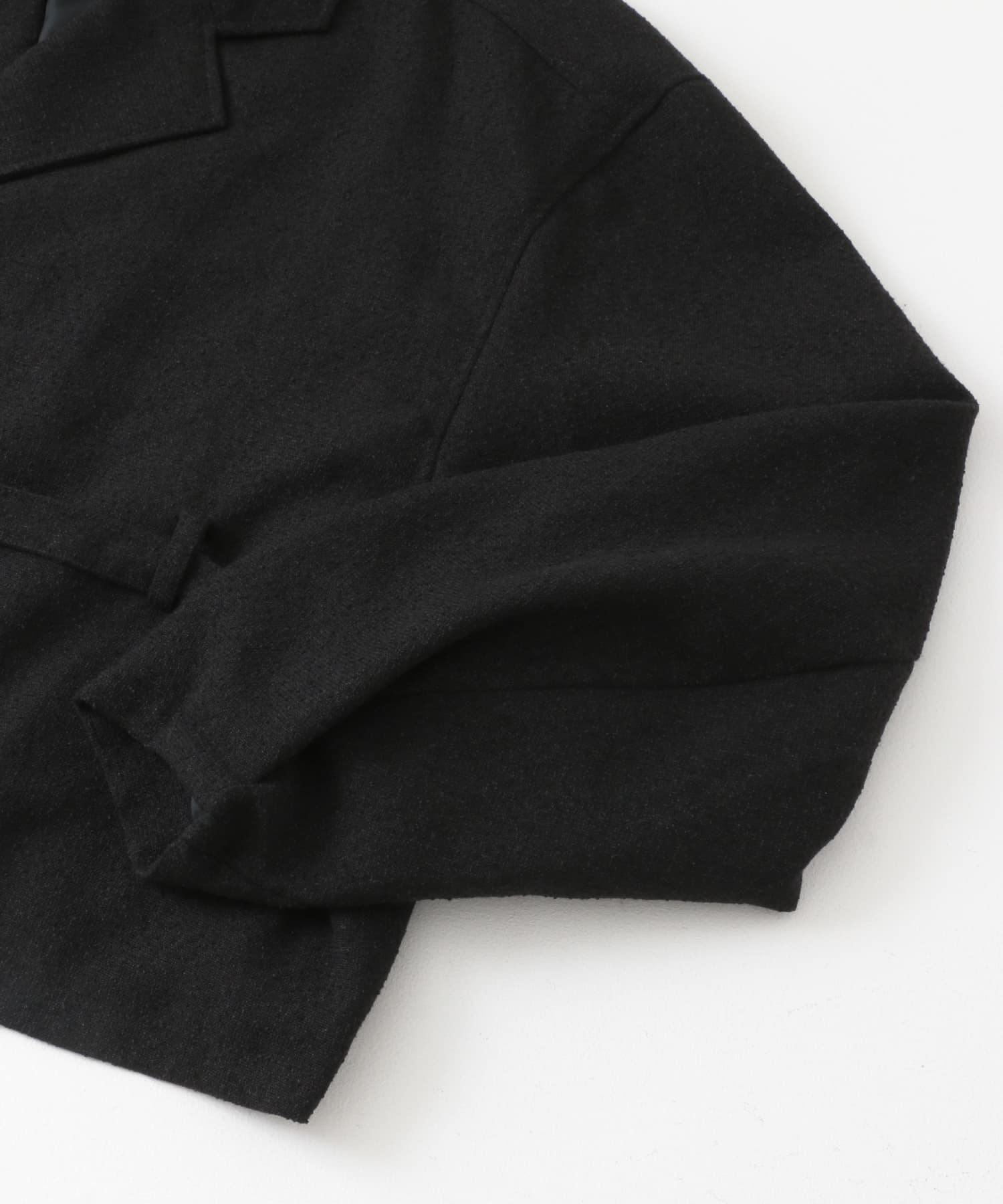 『わたべ×SOP』『セットアップ対応』ツイードダブルブレストショートジャケット BLACK M