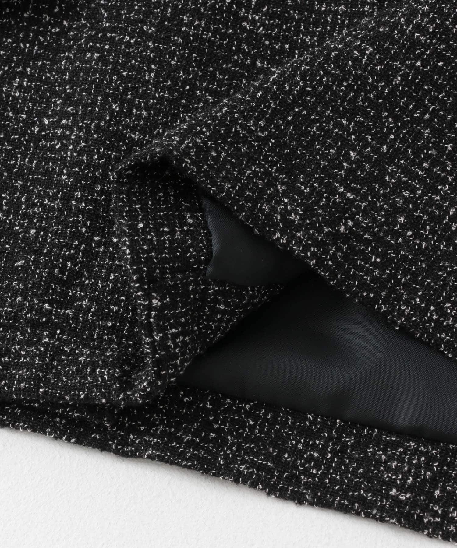 『わたべ×SOP』『セットアップ対応』ツイードダブルブレストショートジャケット BLK×WHT M