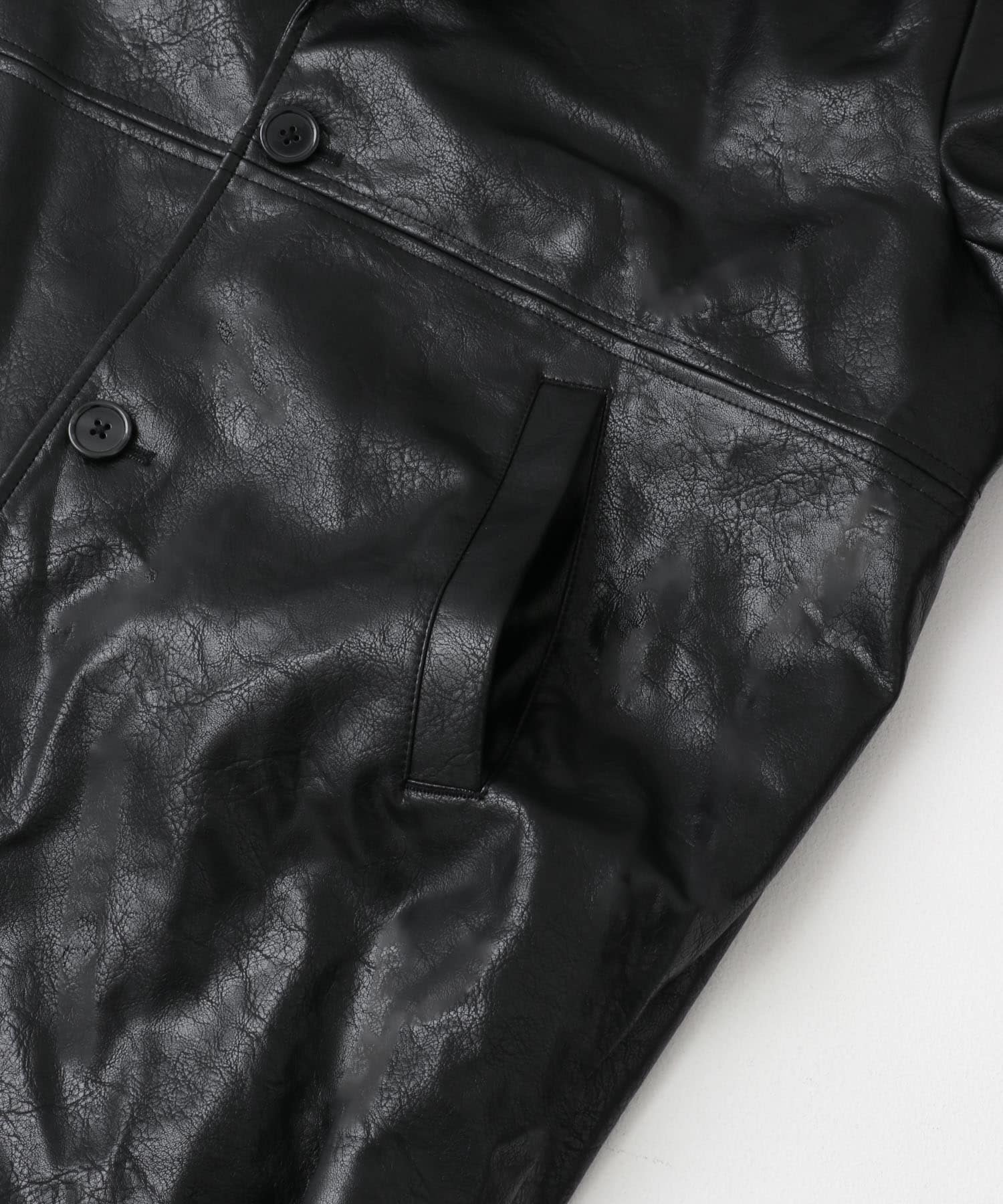 フェイクレザーミドルジャケット BLACK M