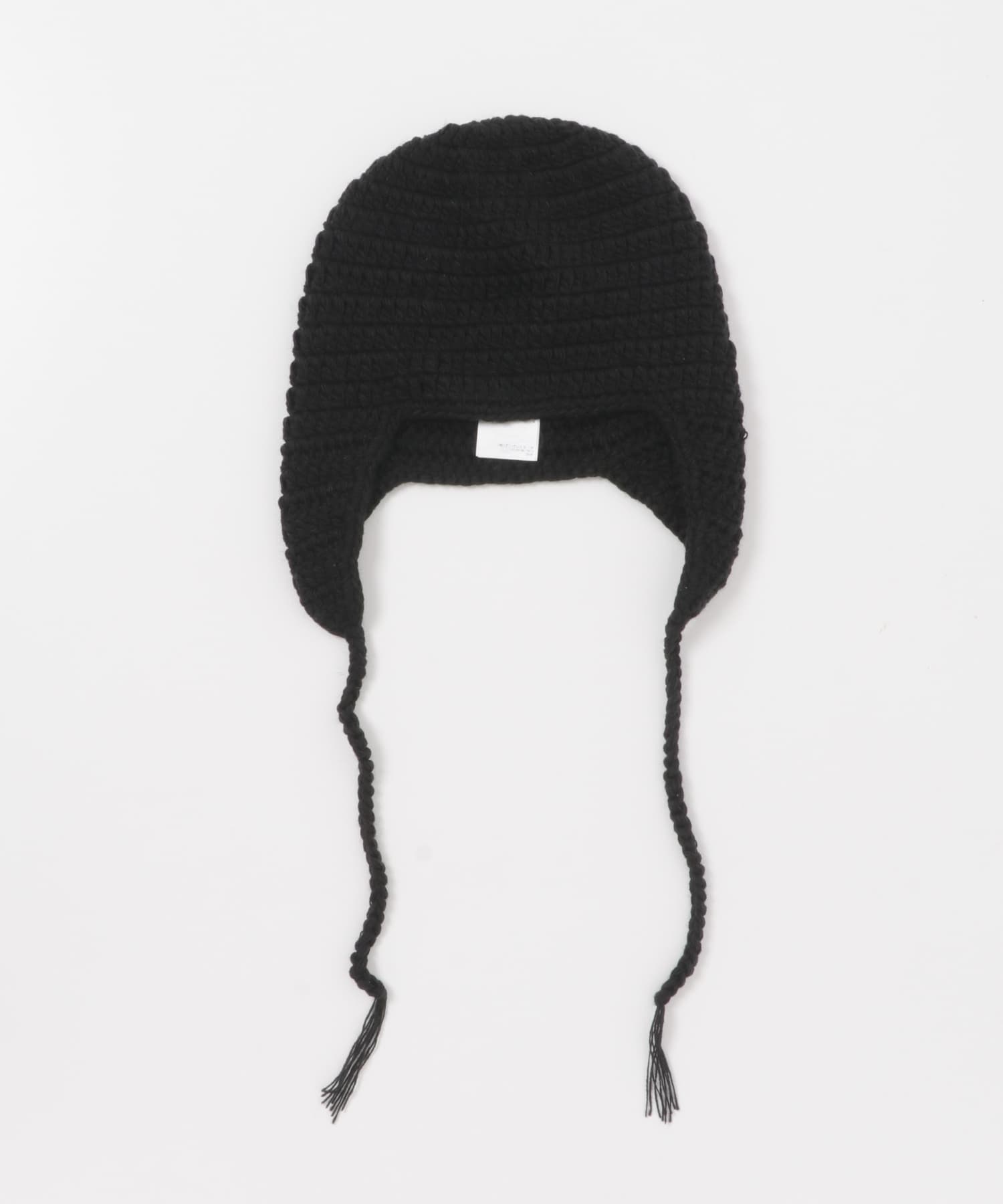 イヤーフラップニットキャップ BLACK one
