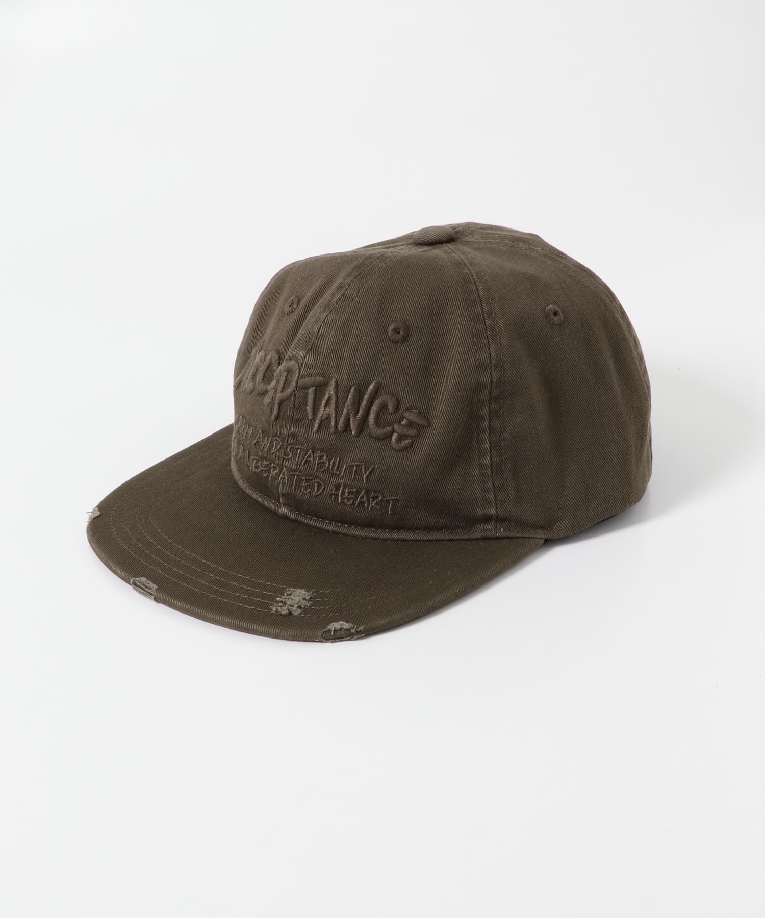 ロゴシシュウダメージキャップ D.BROWN one