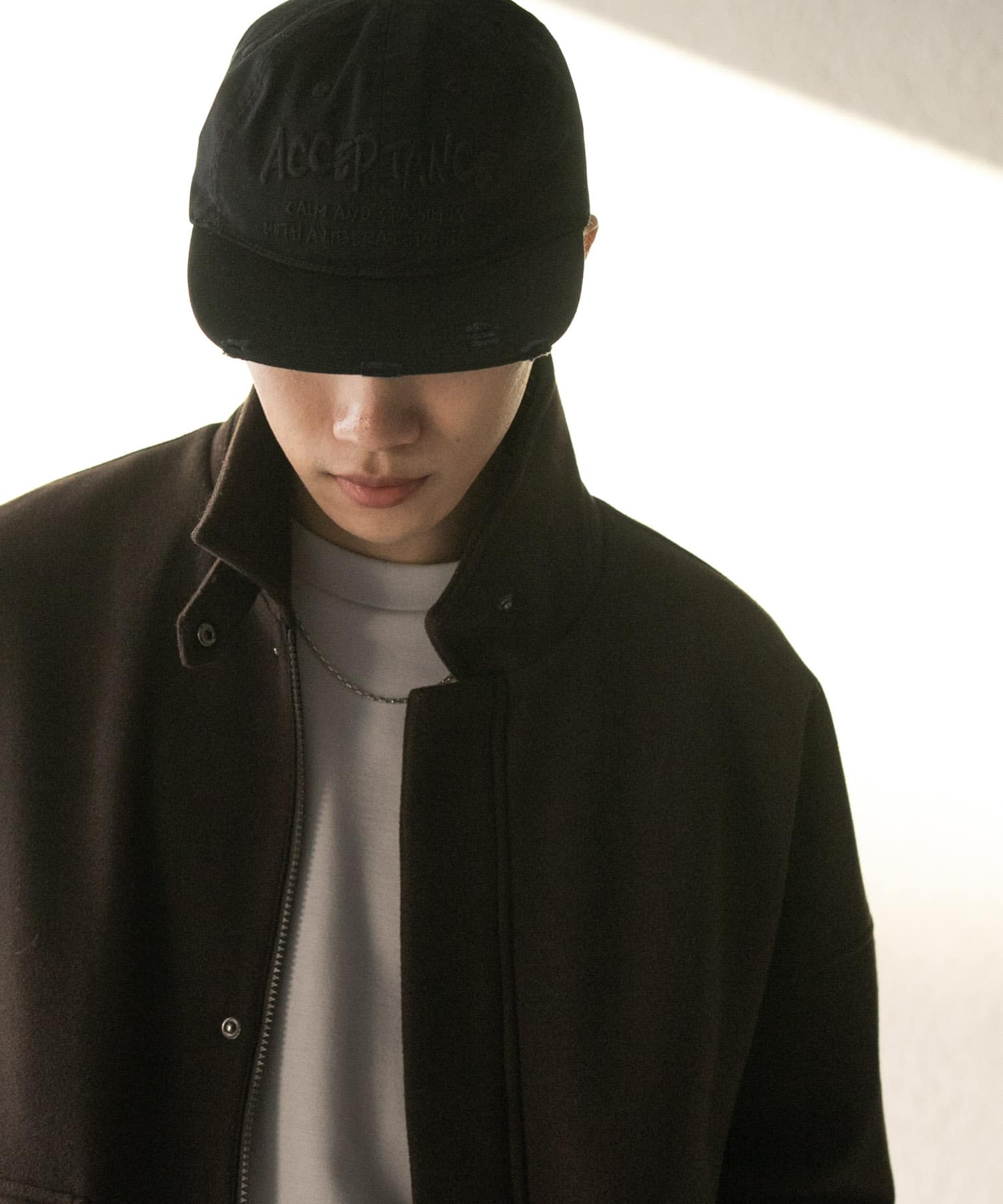 ロゴシシュウダメージキャップ BLACK one