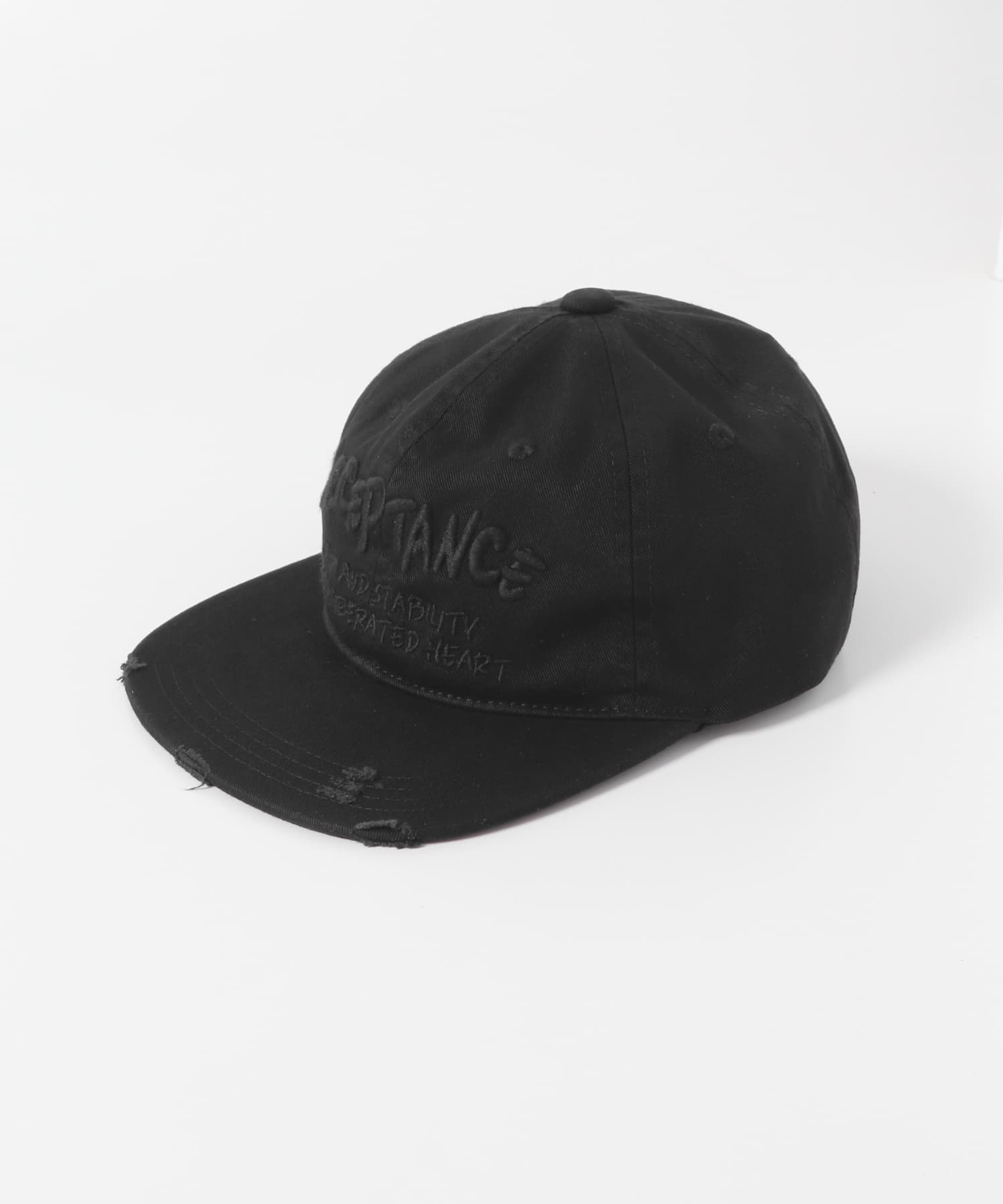 ロゴシシュウダメージキャップ BLACK one