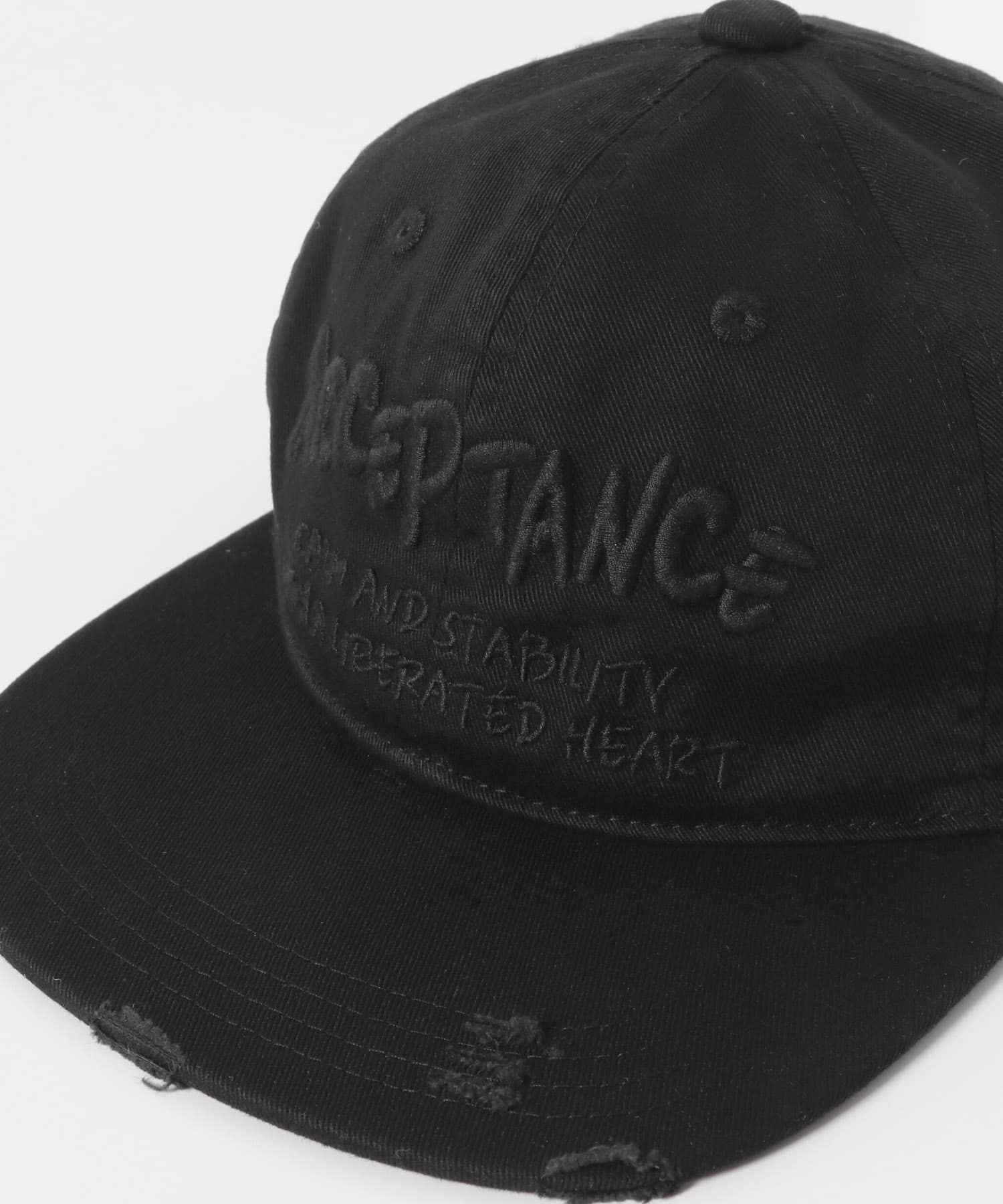 ロゴシシュウダメージキャップ BLACK one