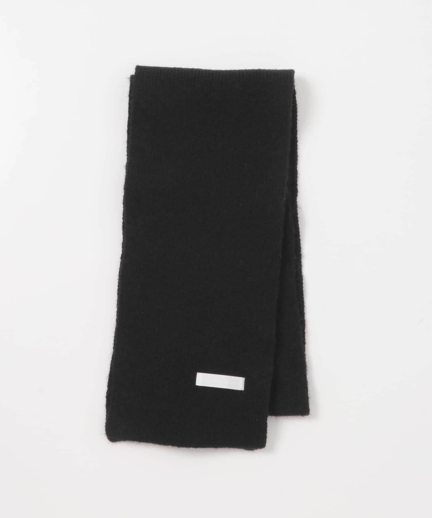 プレーンニットマフラー BLACK one