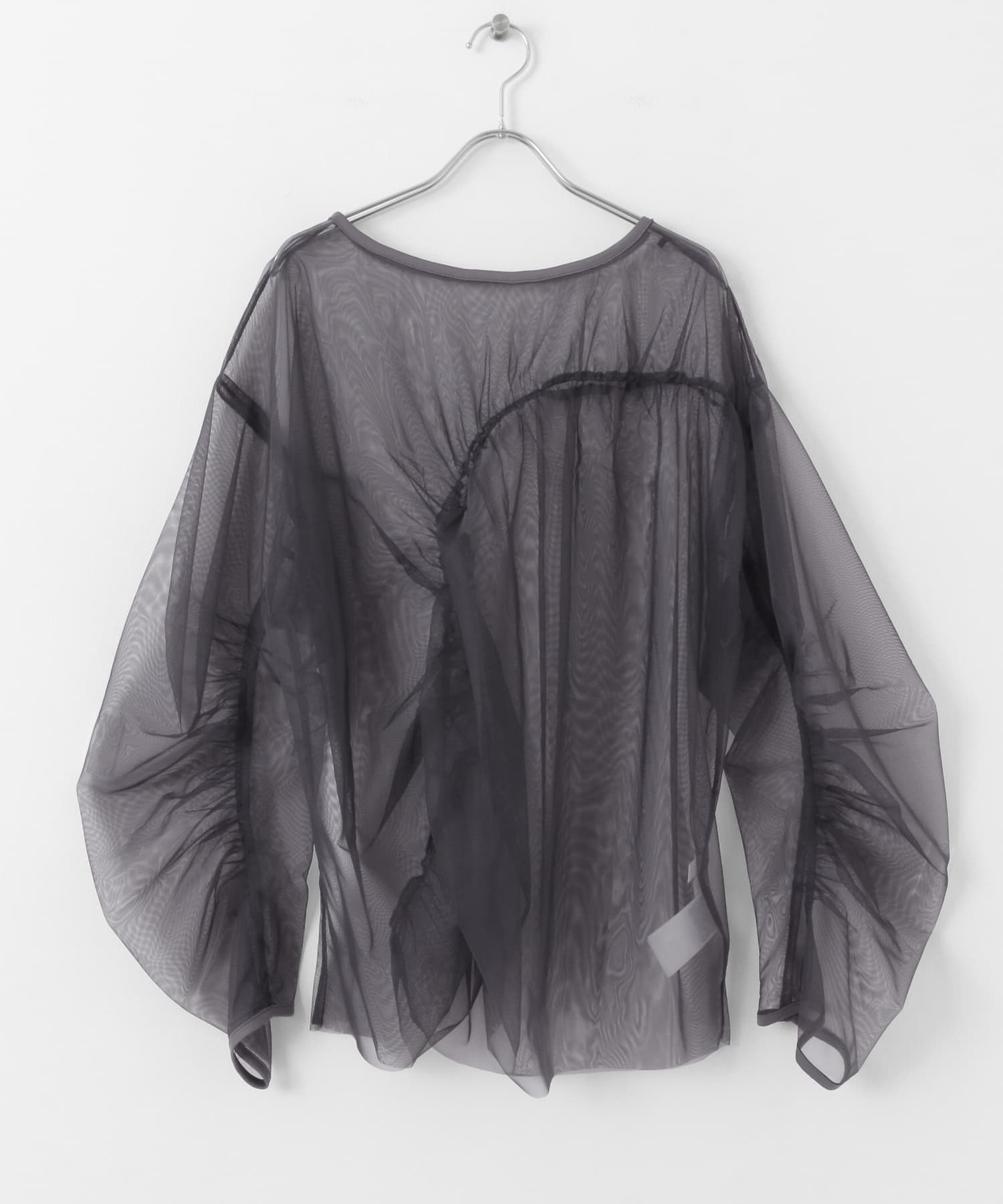 シャーリングチュールトップ CHARCOAL one