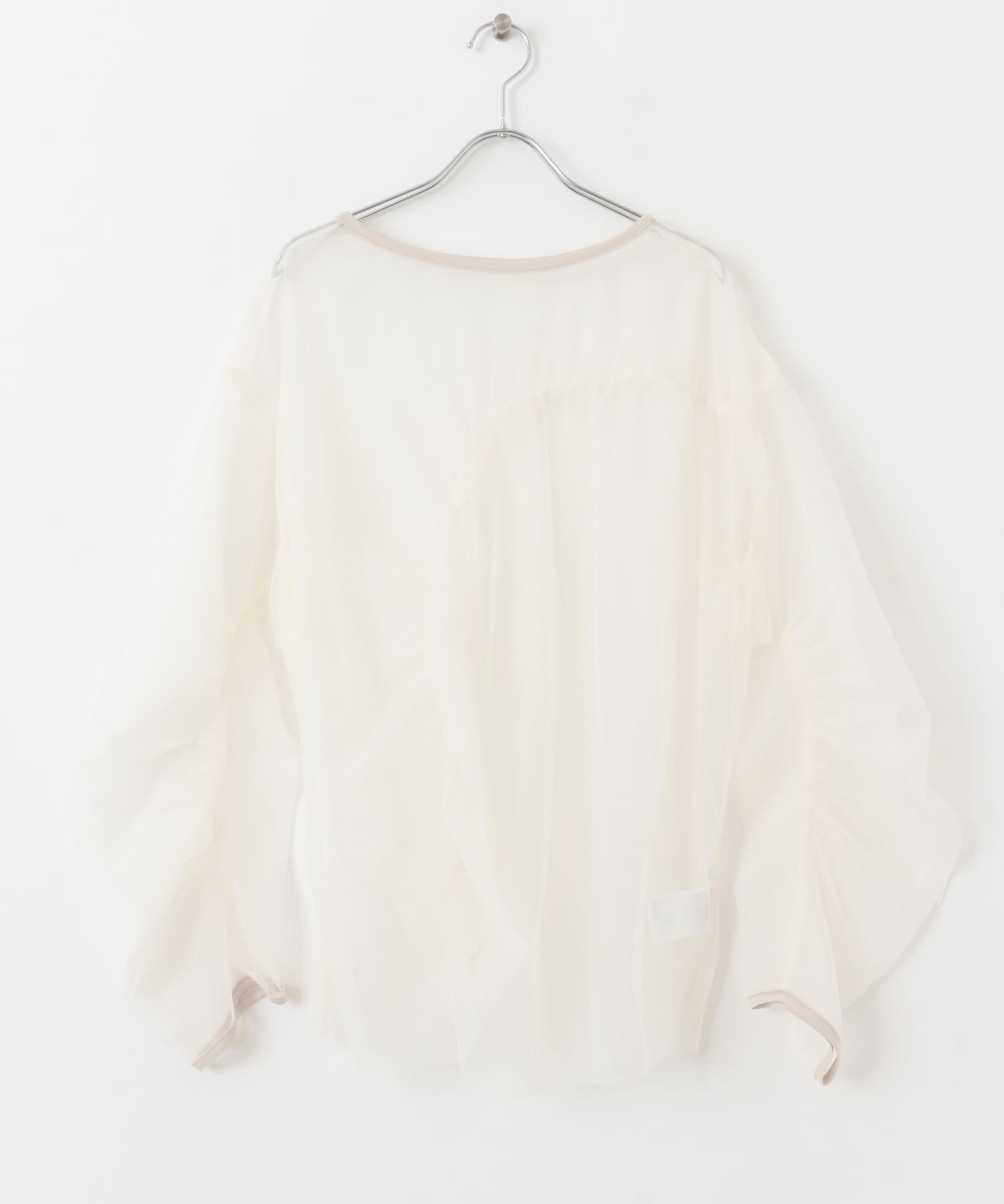 シャーリングチュールトップ IVORY one