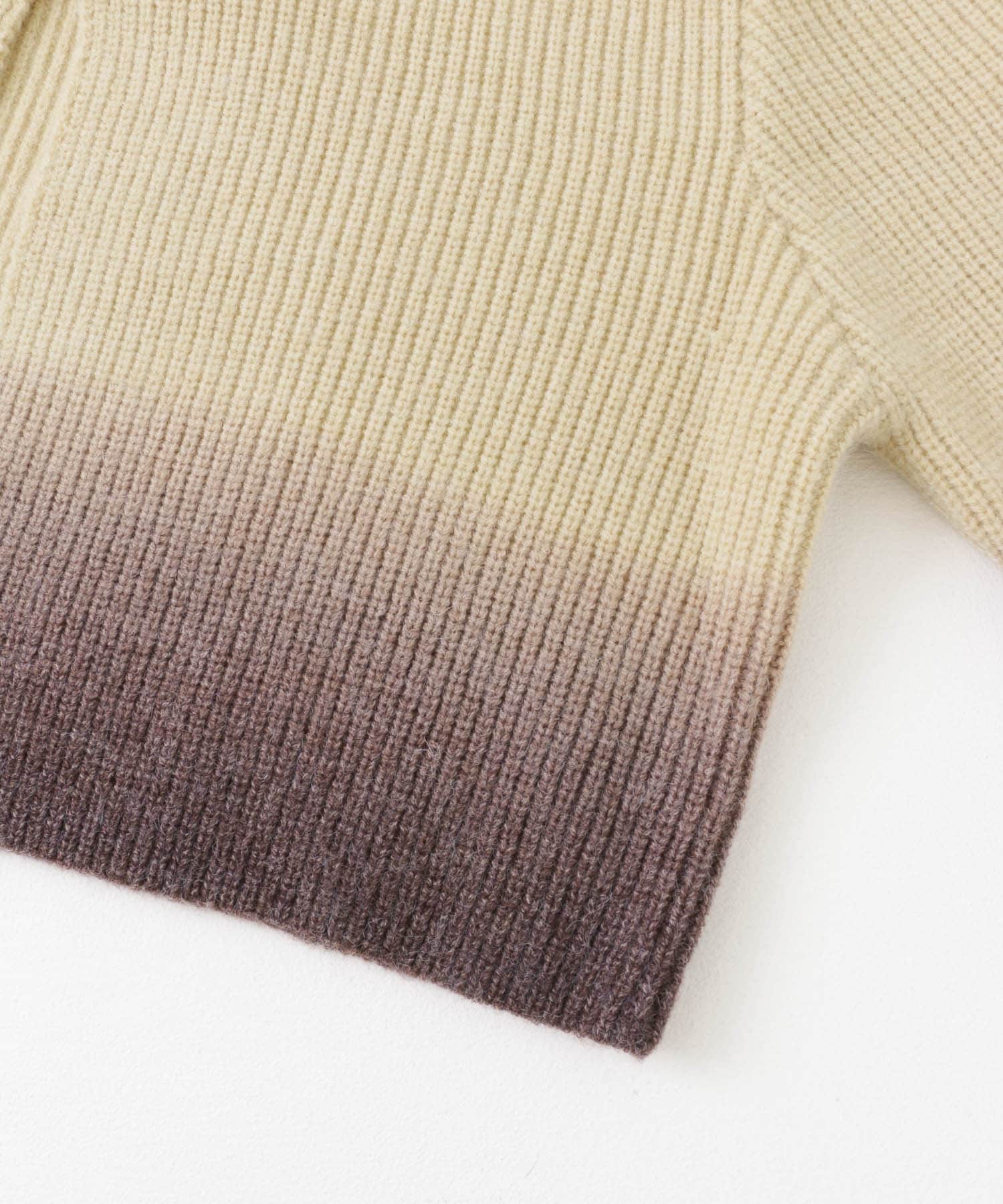 グラデーションクロップドセーター BROWN one