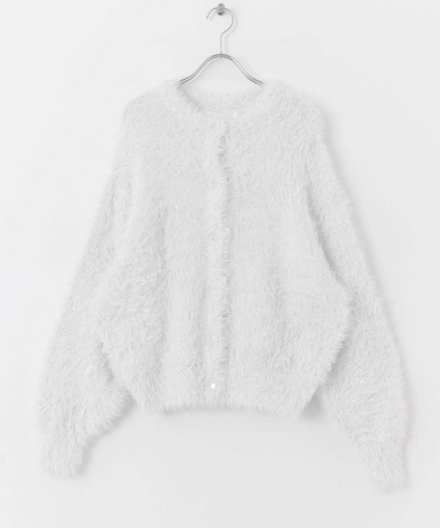 ラメシャギールーズセーター OFF WHITE one