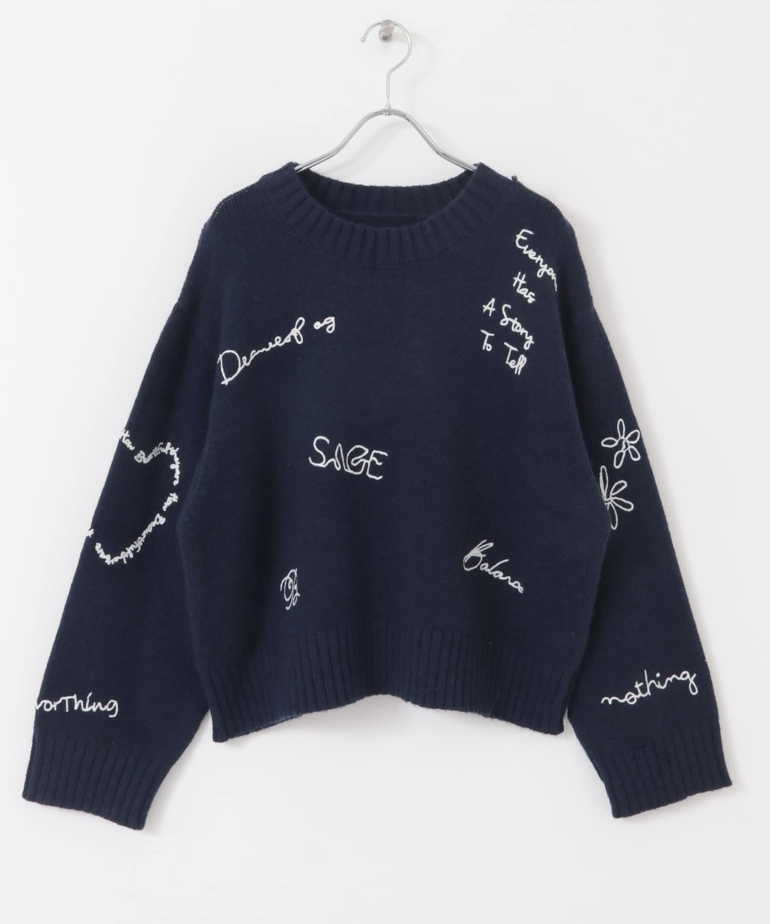 シシュウデザインセーター NAVY one