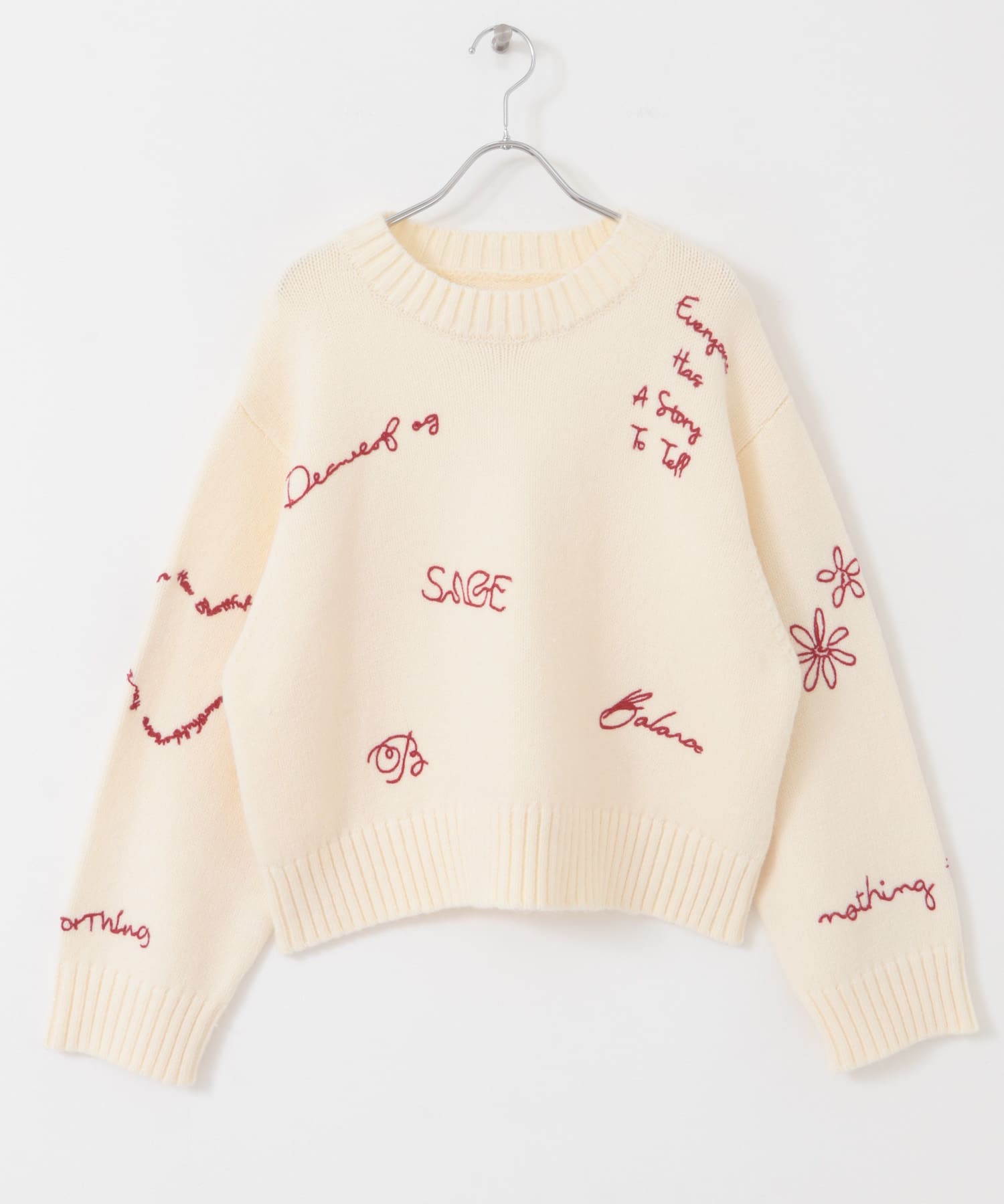 シシュウデザインセーター IVORY one