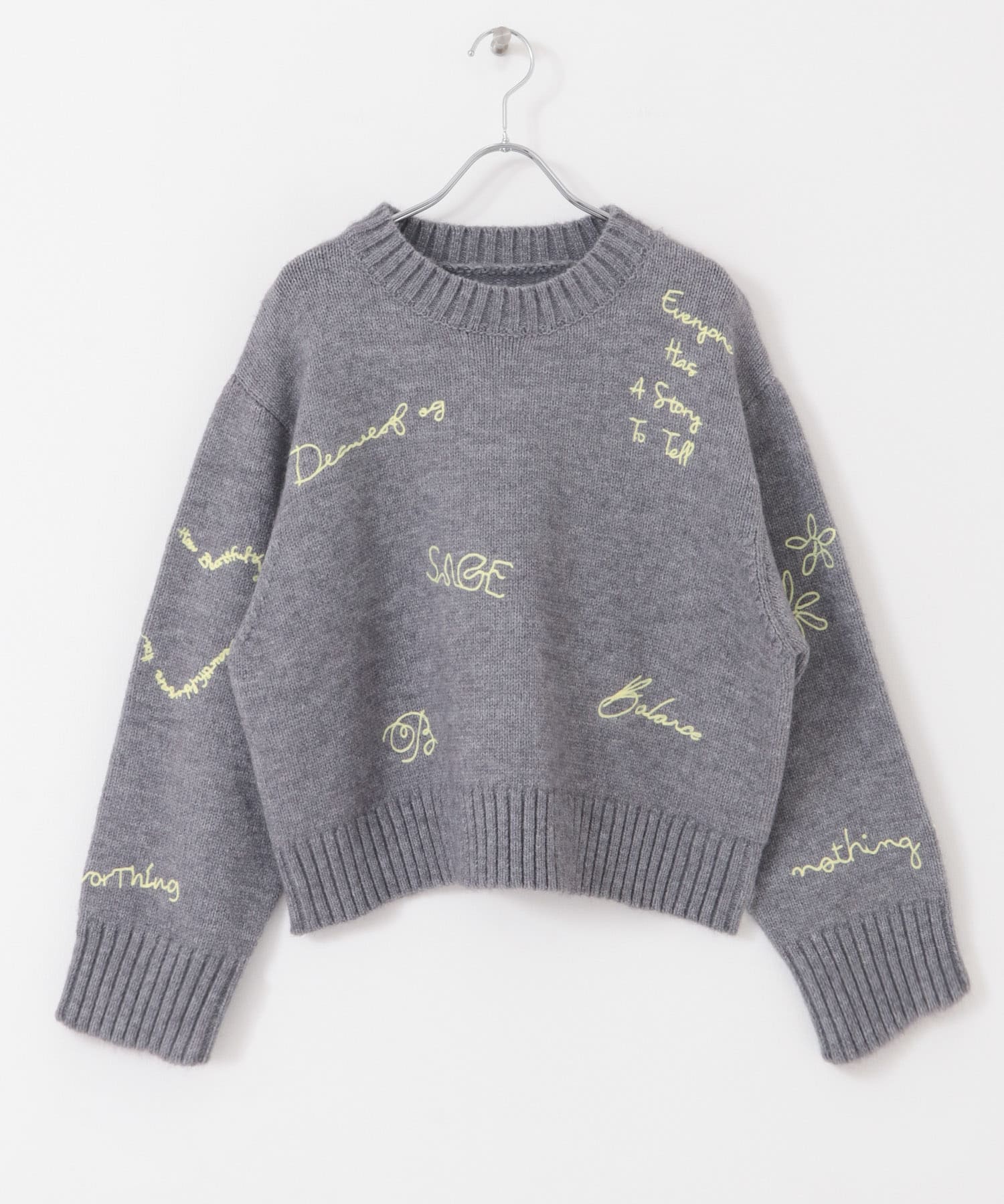 シシュウデザインセーター GRAY one