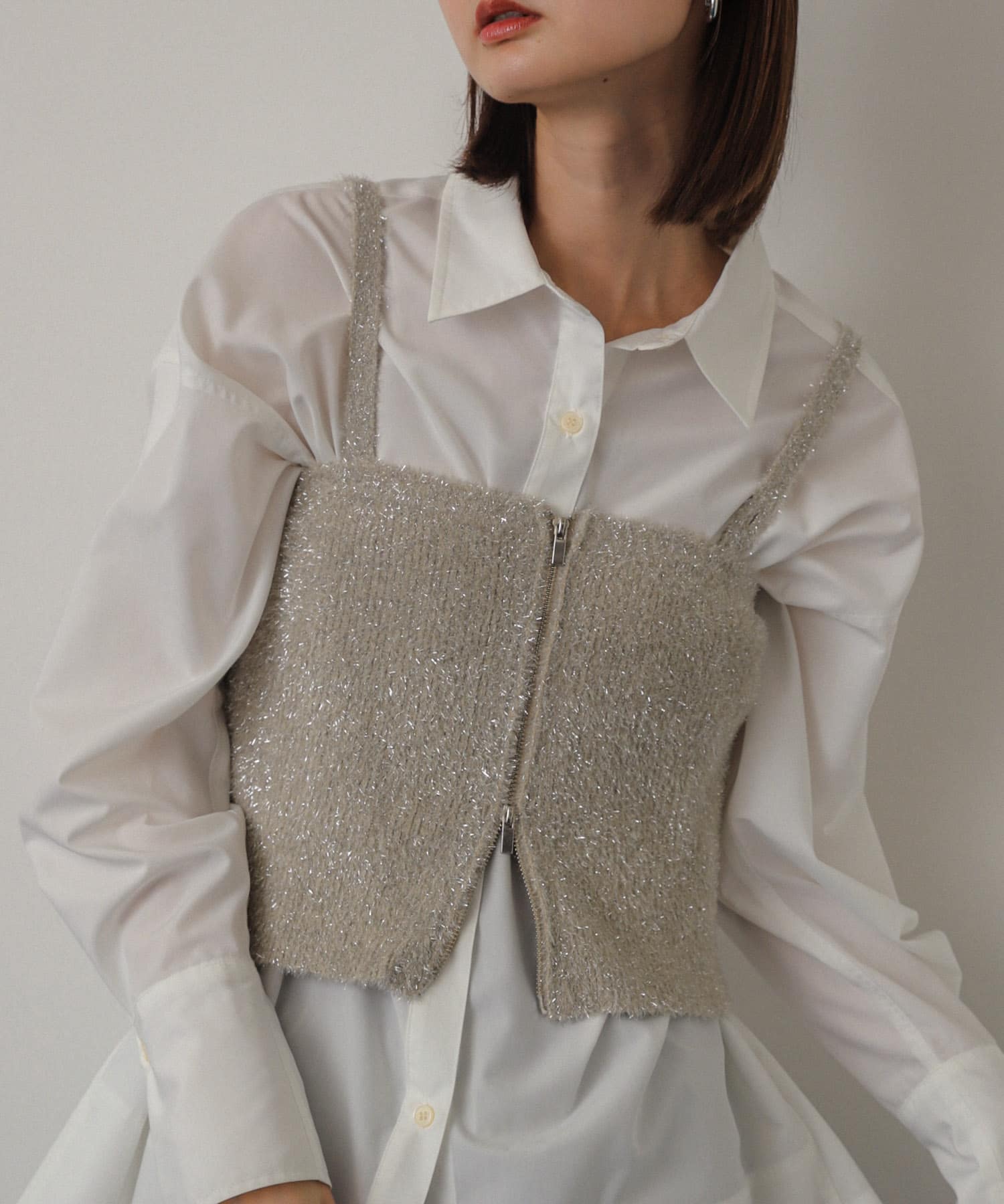 マルチWAYラメミックスニットビスチェ