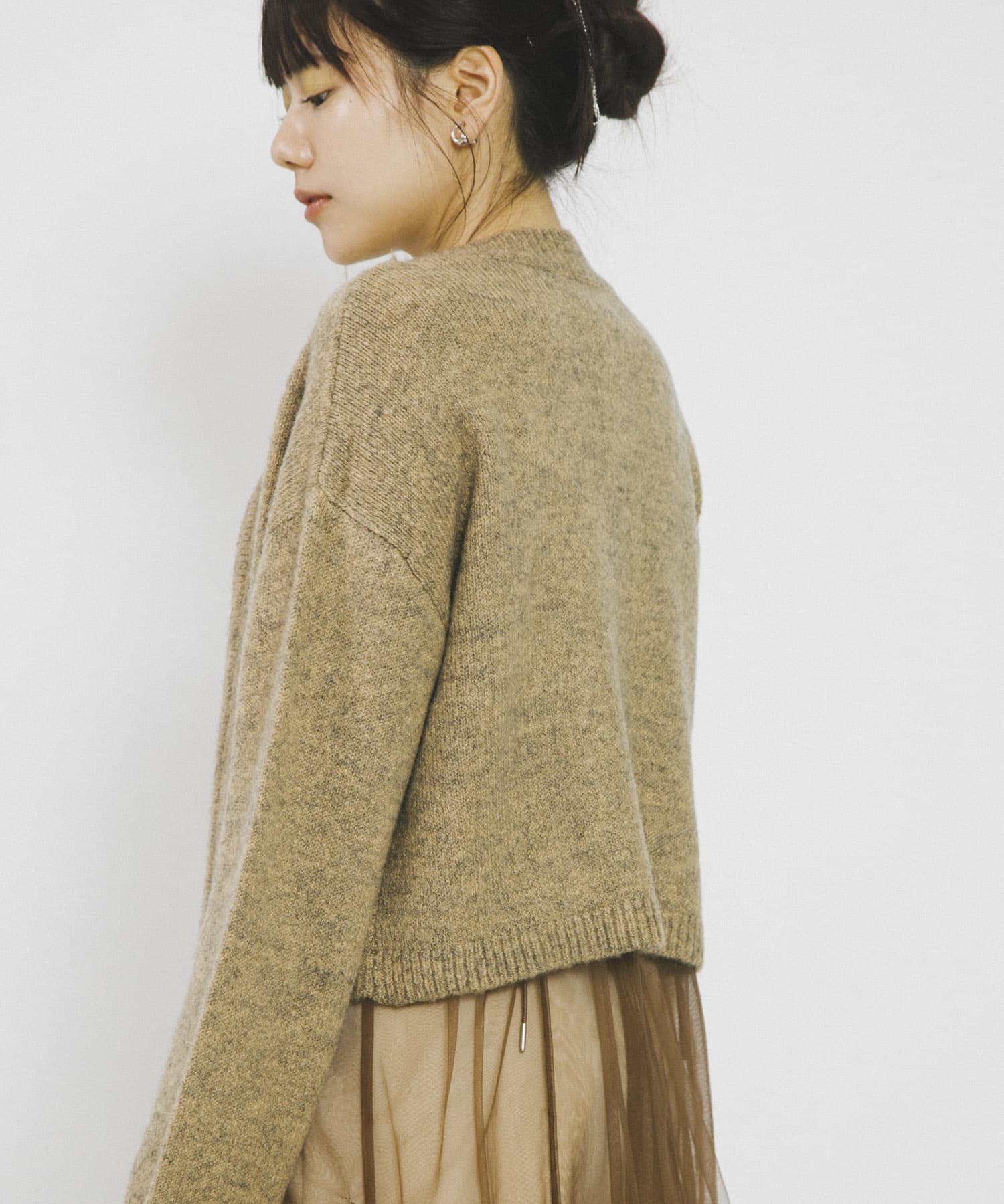 別注』さらさ×SENSE OF PLACE チョーカーニットカーディガン(one