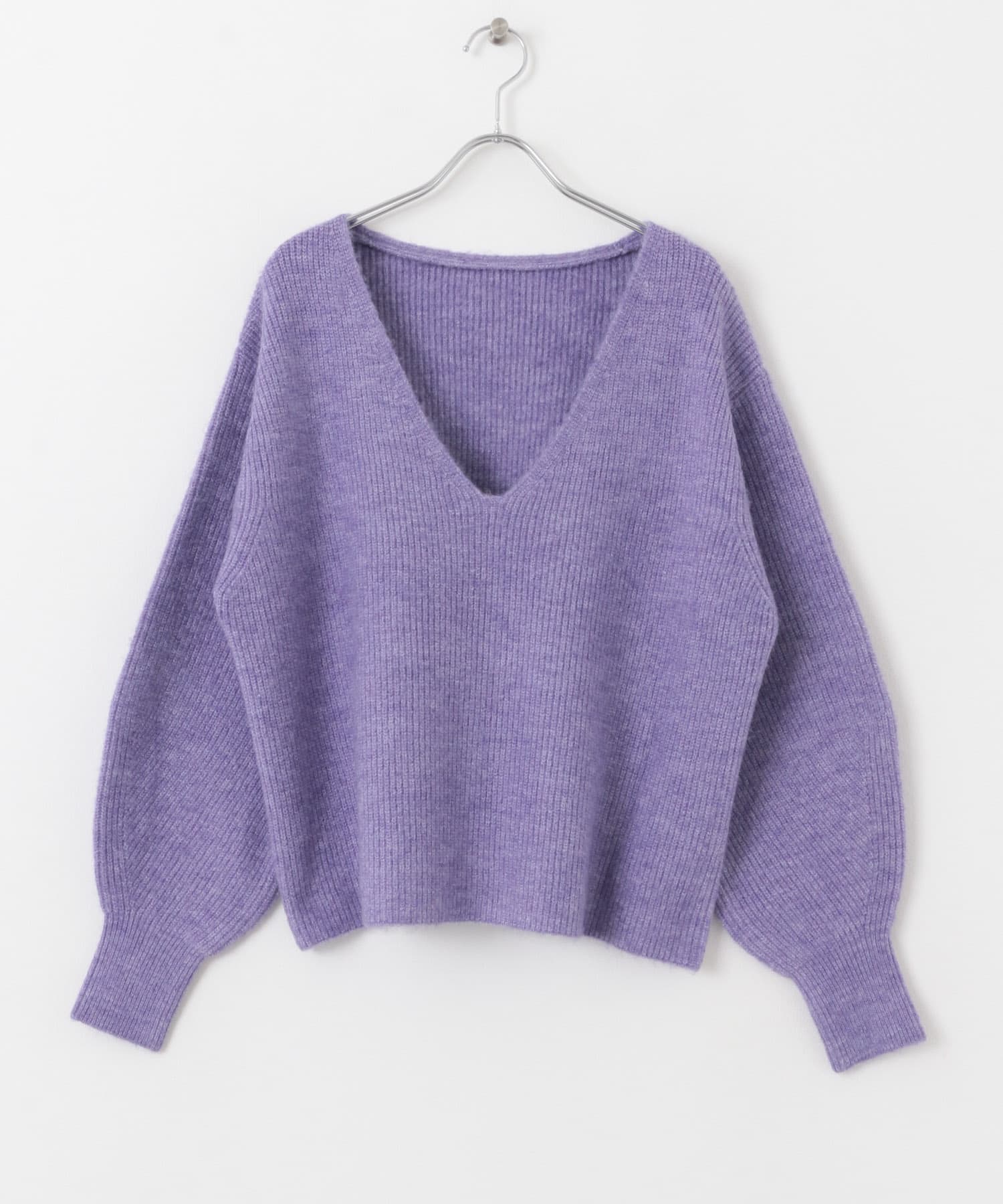 ホルターネックアンサンブルセーター PURPLE one
