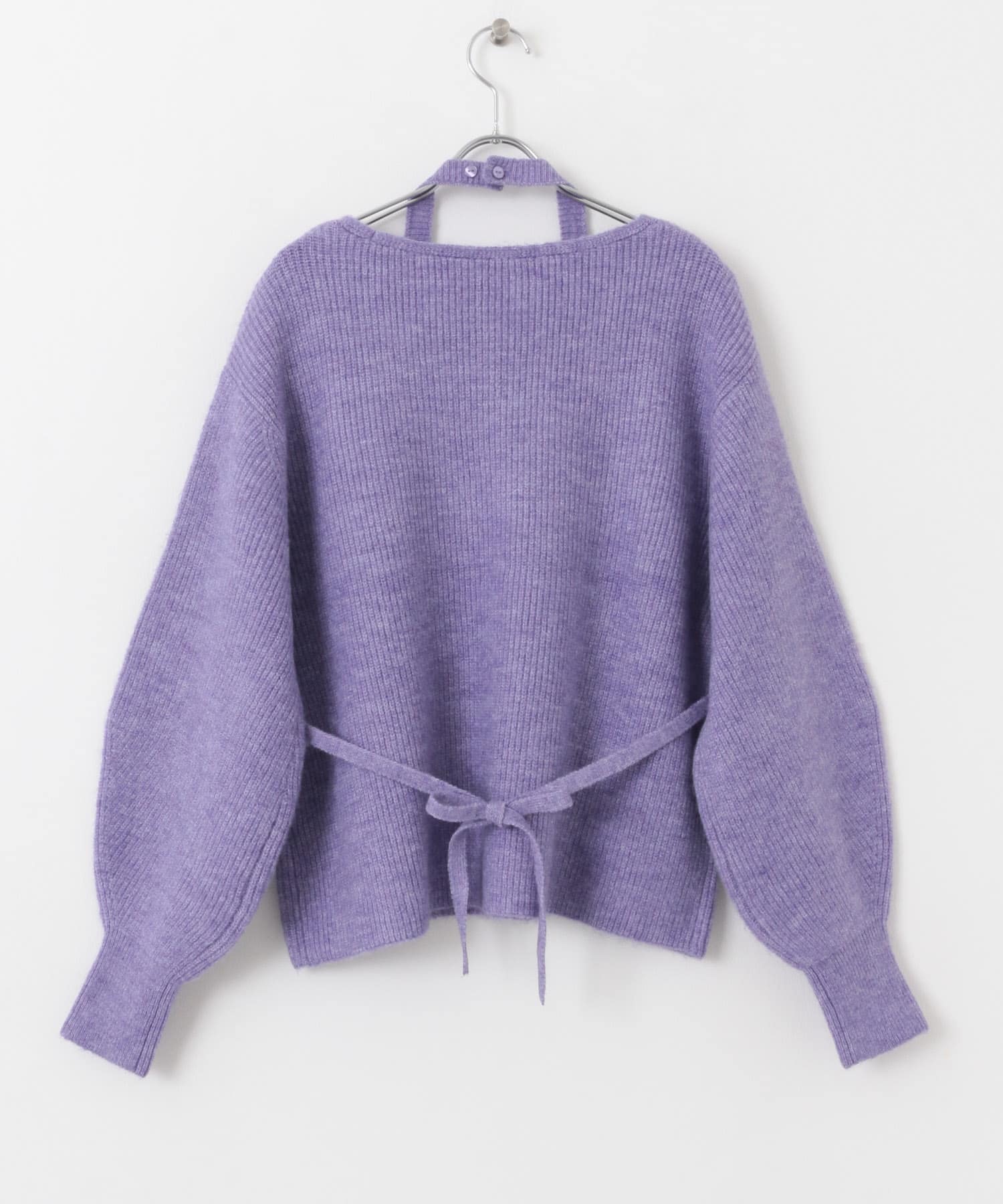 ホルターネックアンサンブルセーター PURPLE one