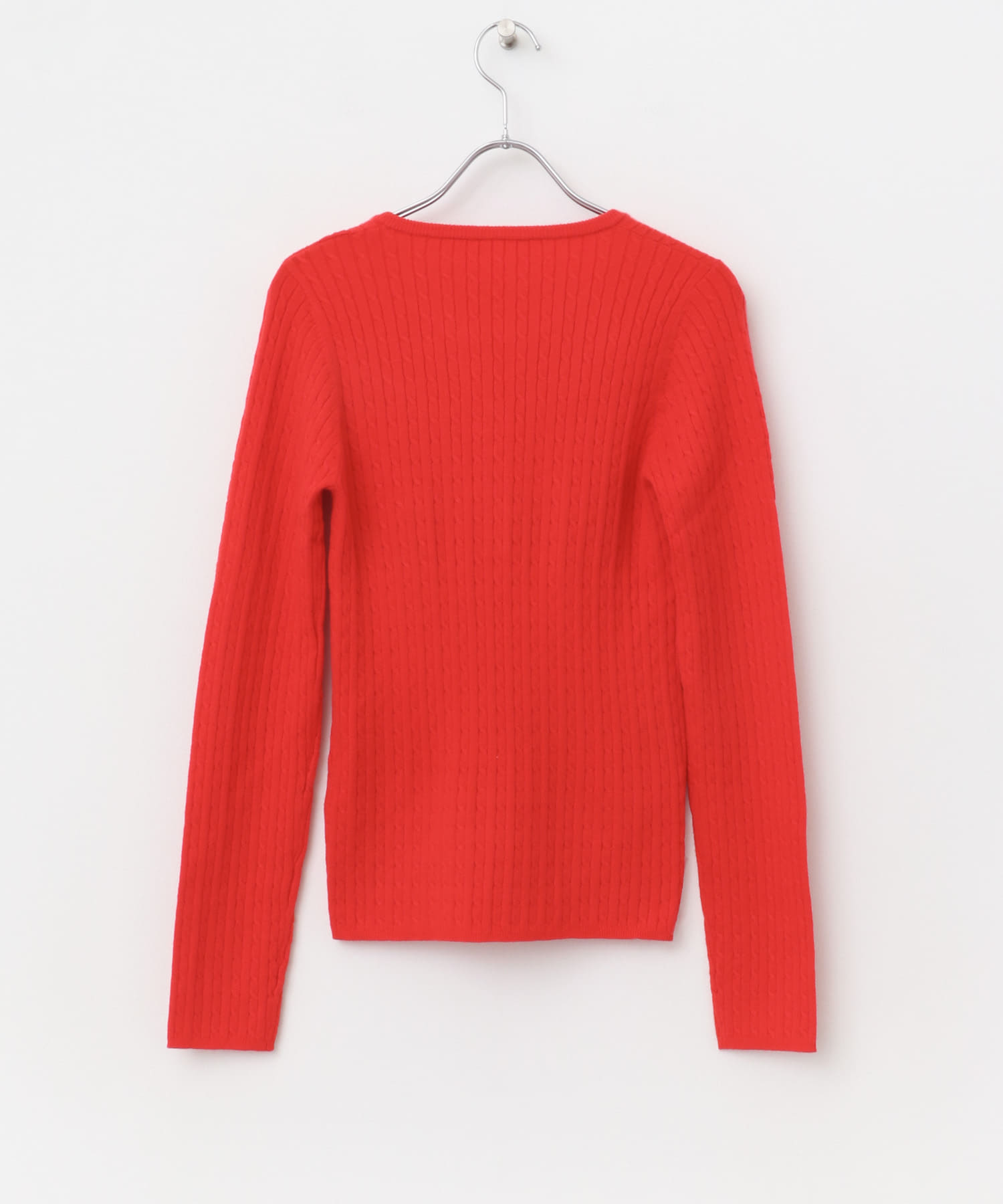 『WEB/一部店舗限定カラー』ヘンリーネックミニケーブルセーター RED one
