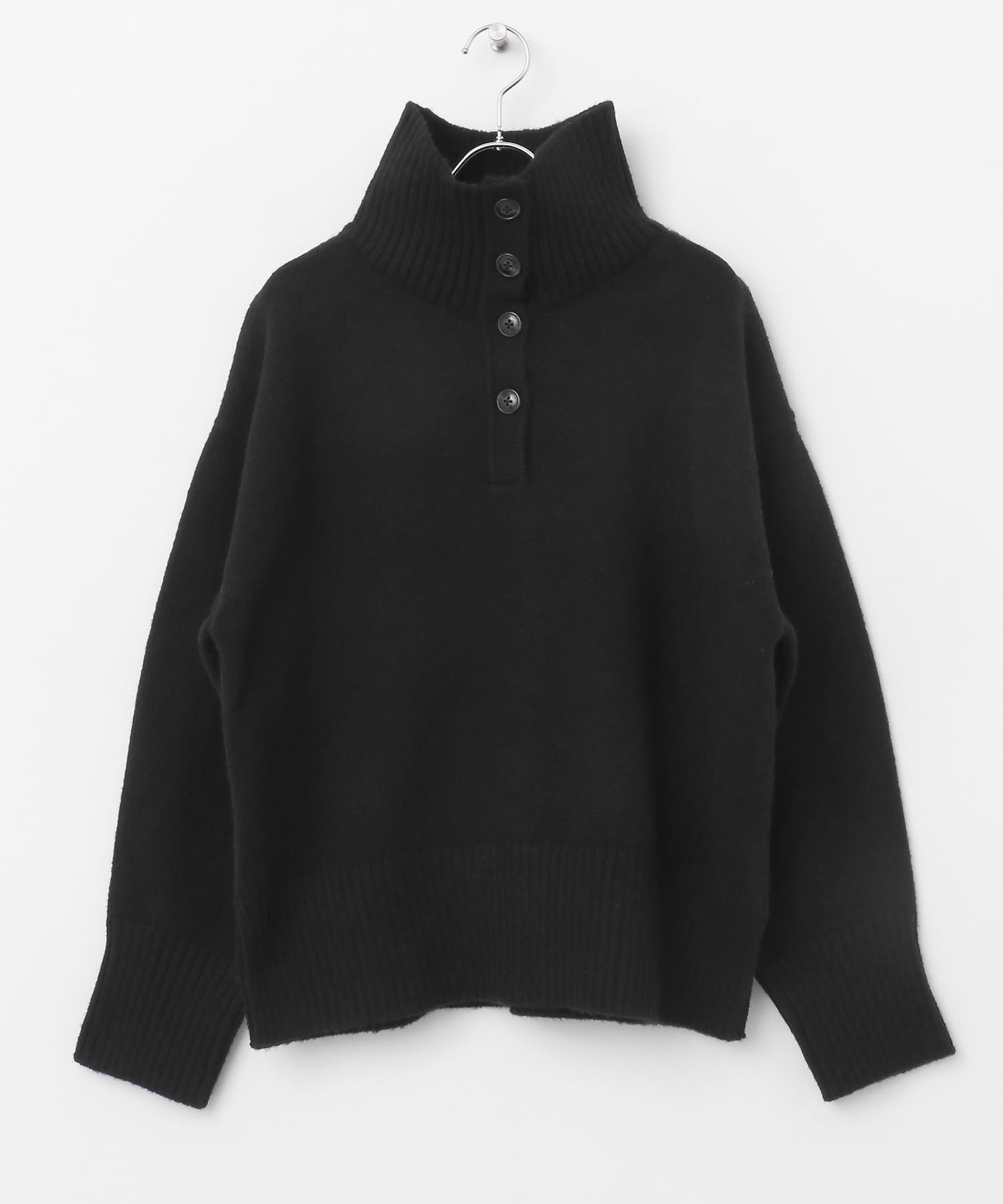 『WEB/一部店舗限定カラー』2WAYタートルネックルーズセーター BLACK one