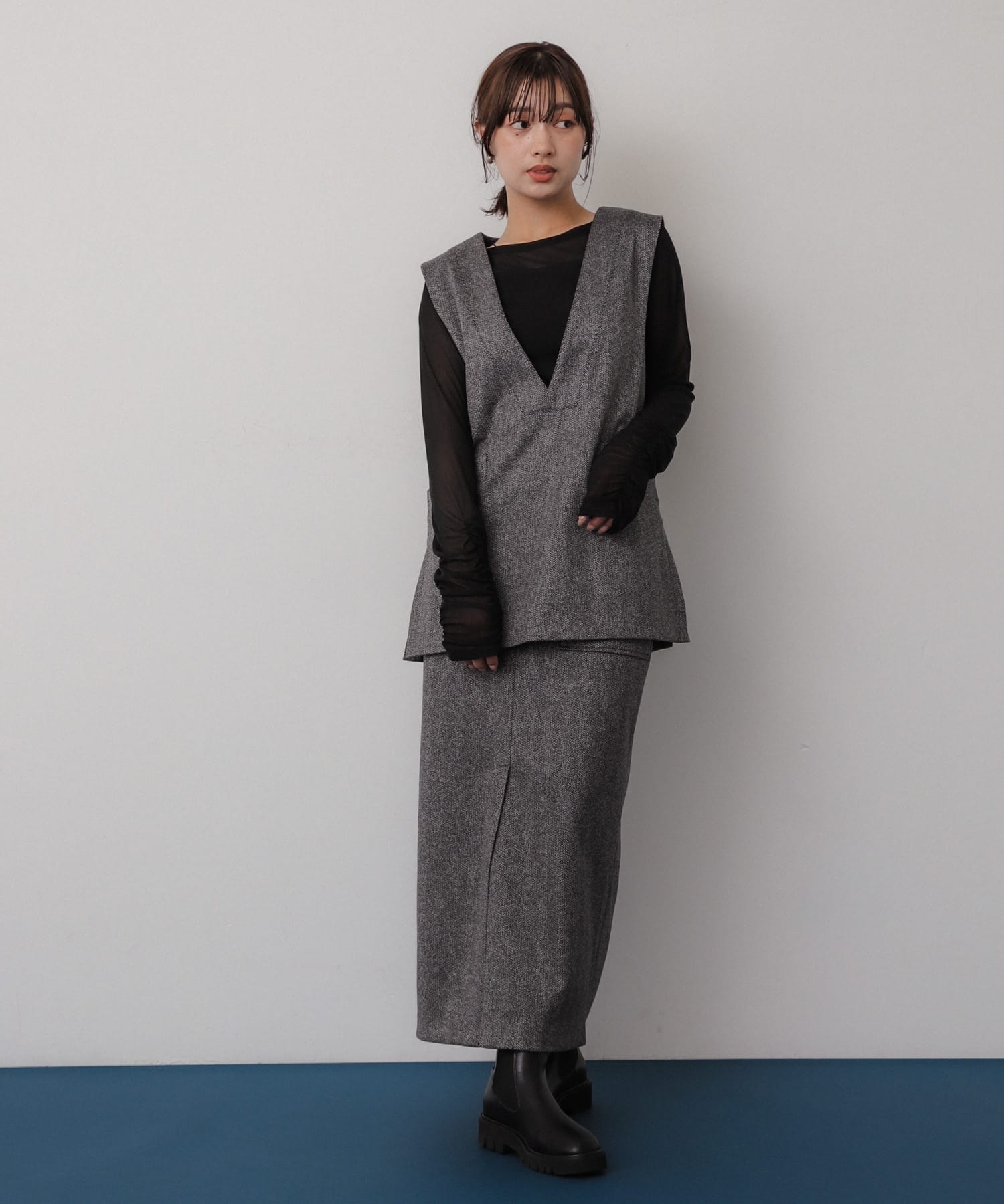 身長：158cm サイズ：one