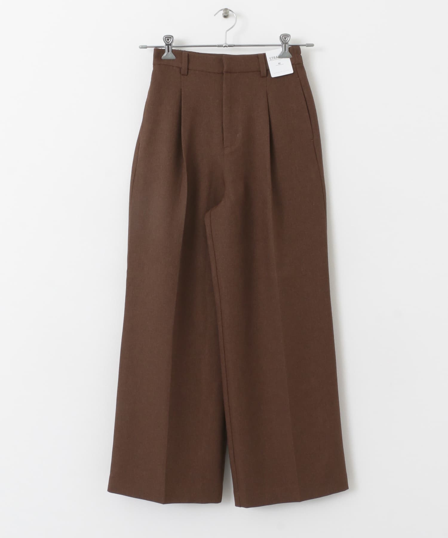 ストレートスラックスパンツ BROWN XS