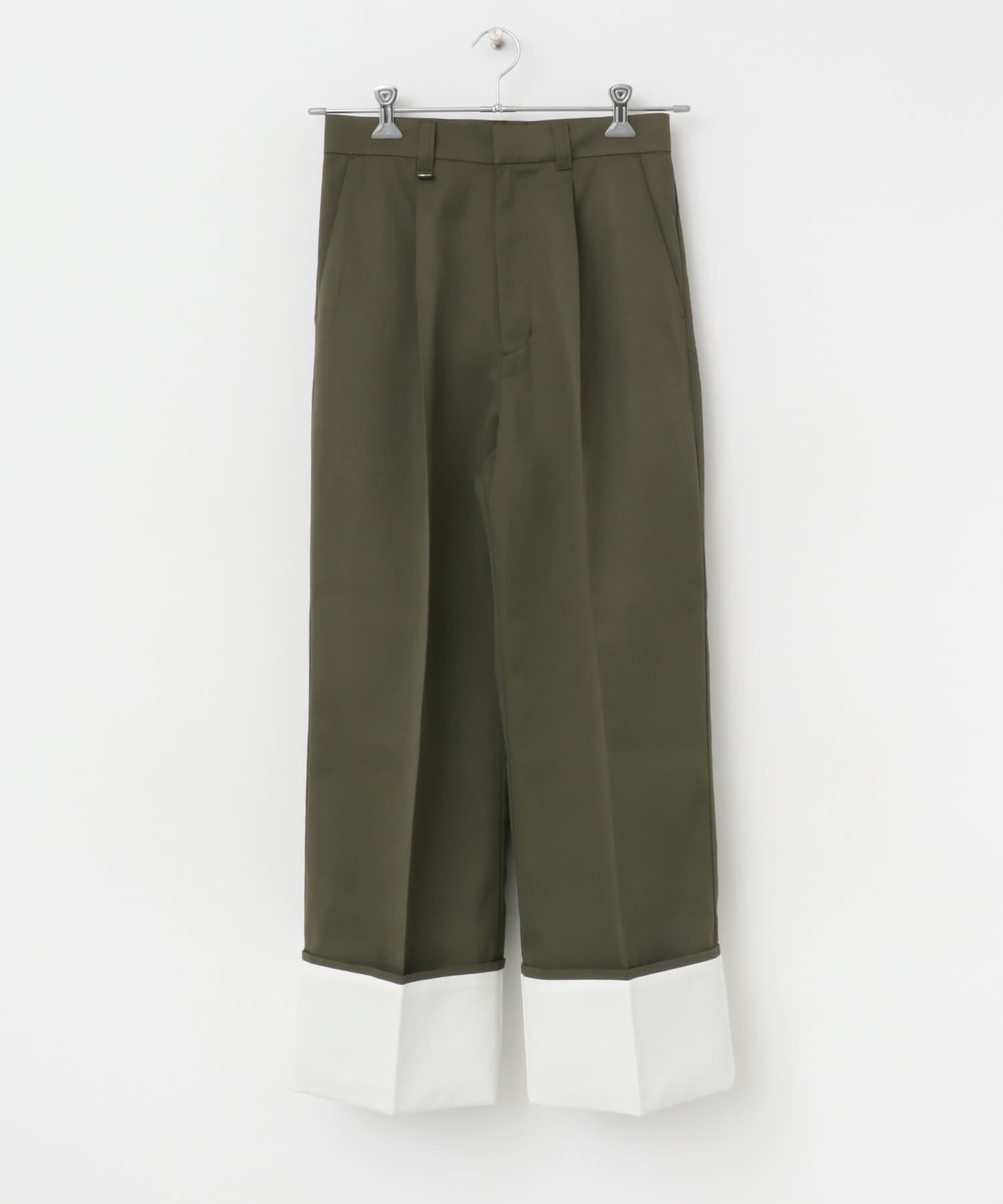 ワイドターンバックパンツ KHAKI S