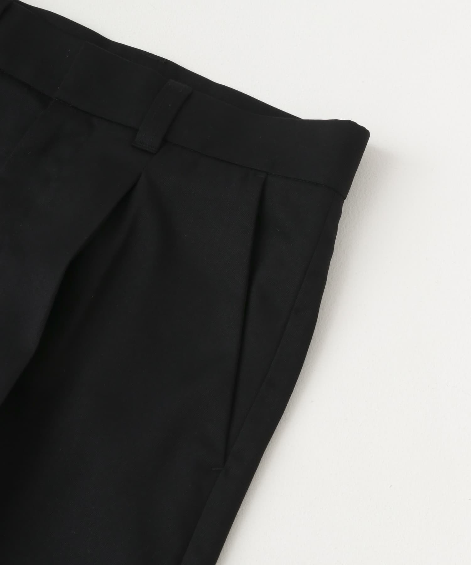 ワイドターンバックパンツ BLACK S
