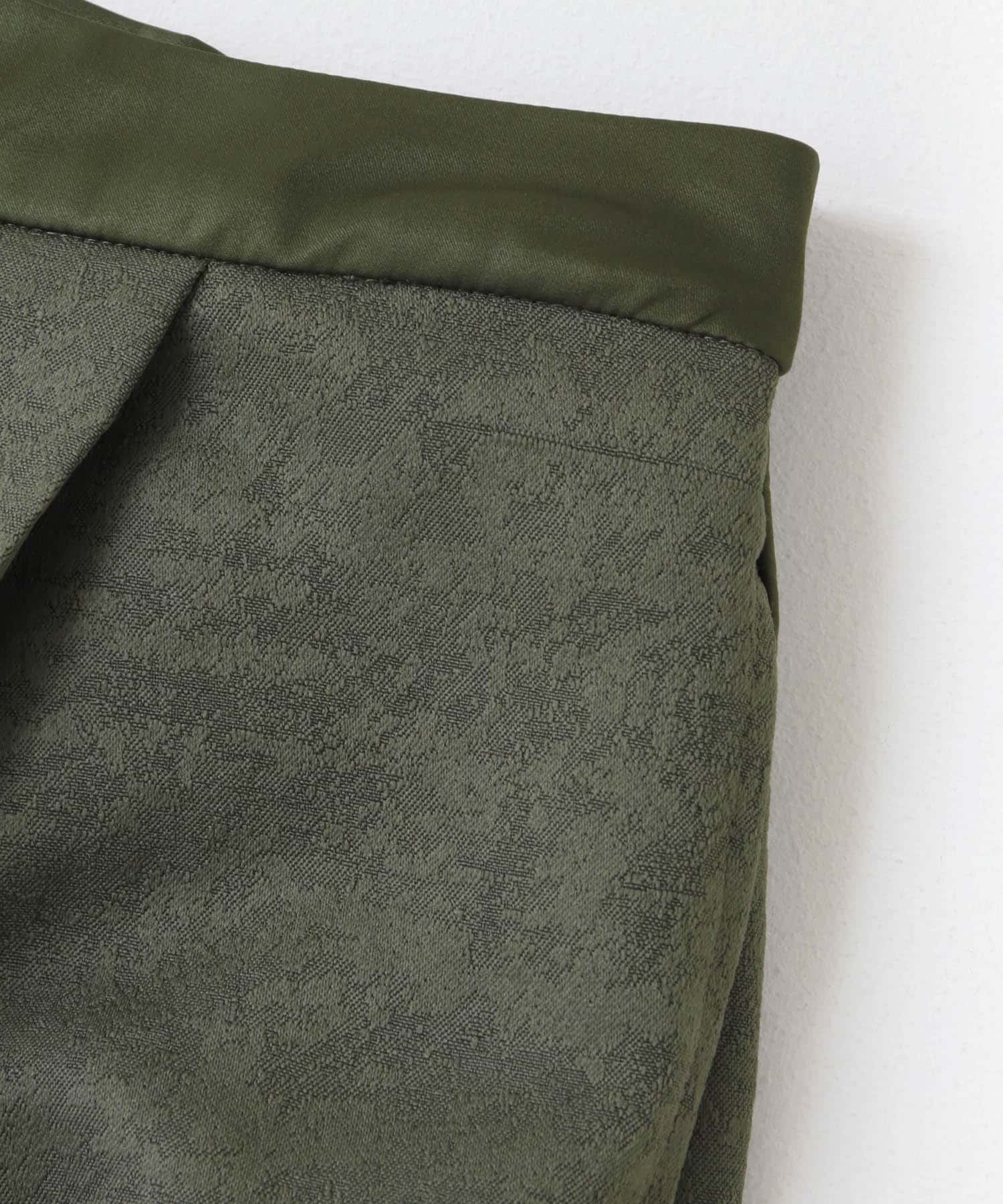 サテンパイピングジャガードパンツ KHAKI S