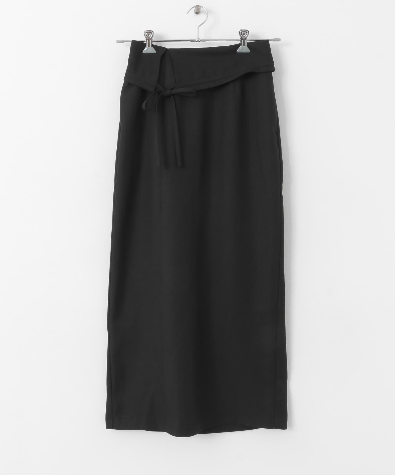 アシンメトリーオリカエシペンシルスカート BLACK S