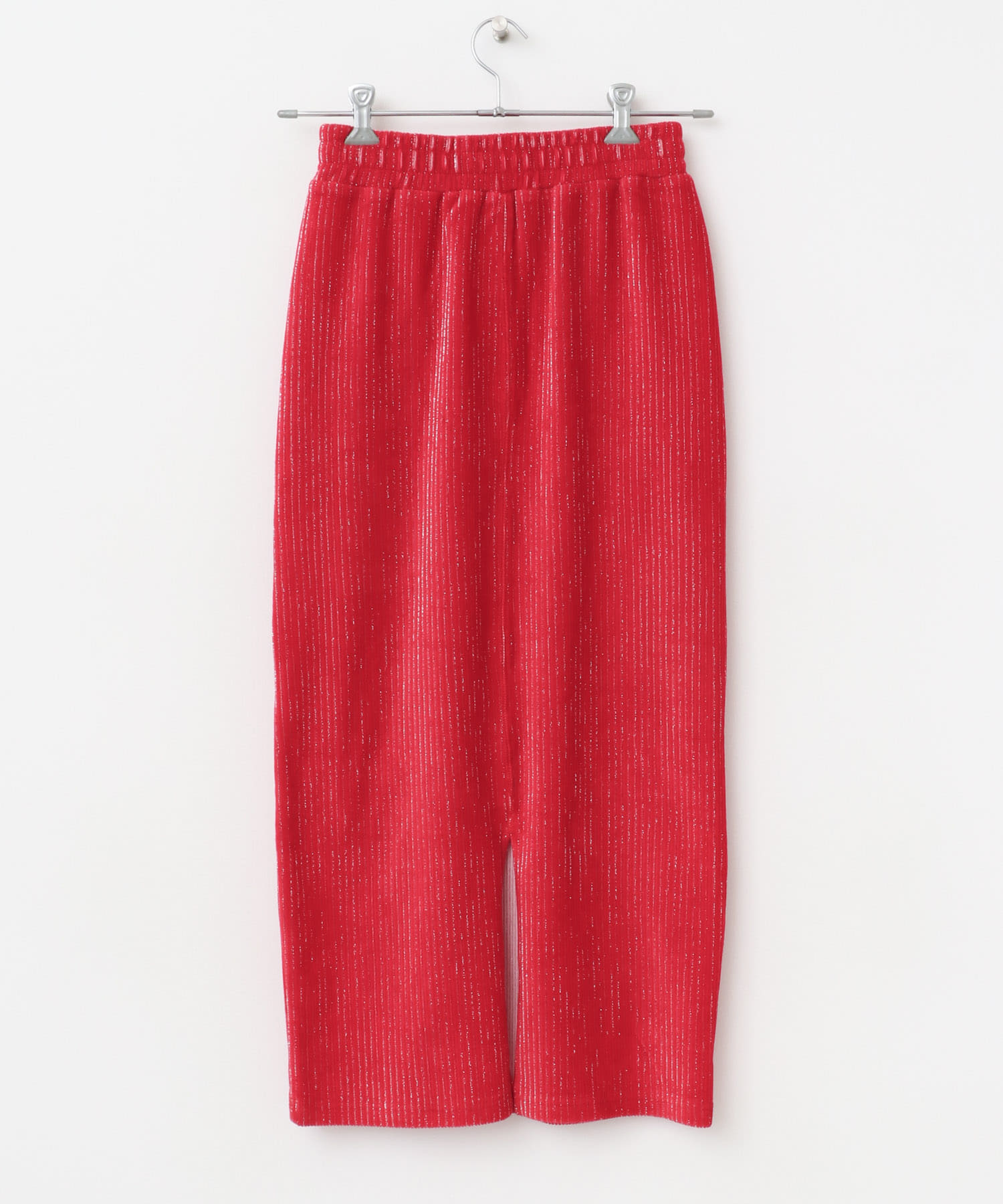 ラメカットコールナロースカート RED Short