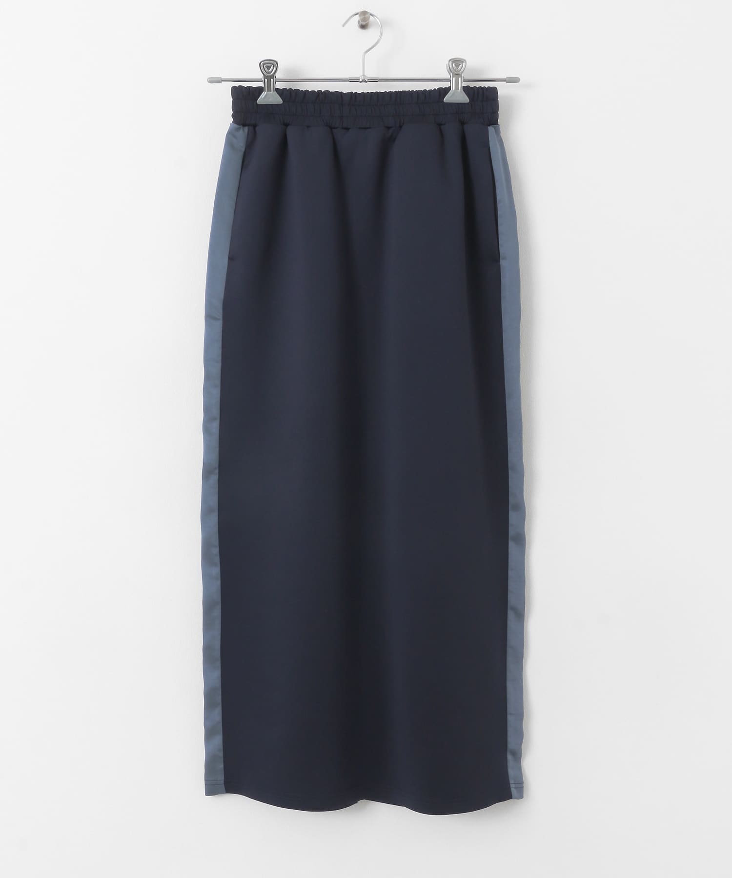 サテンキリカエラインスカート NAVY one