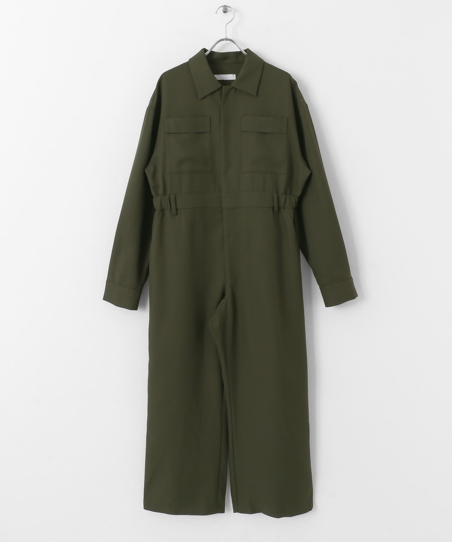 『別注』さらさ×SENSE OF PLACE　ソフトツイルジャンプスーツ KHAKI S