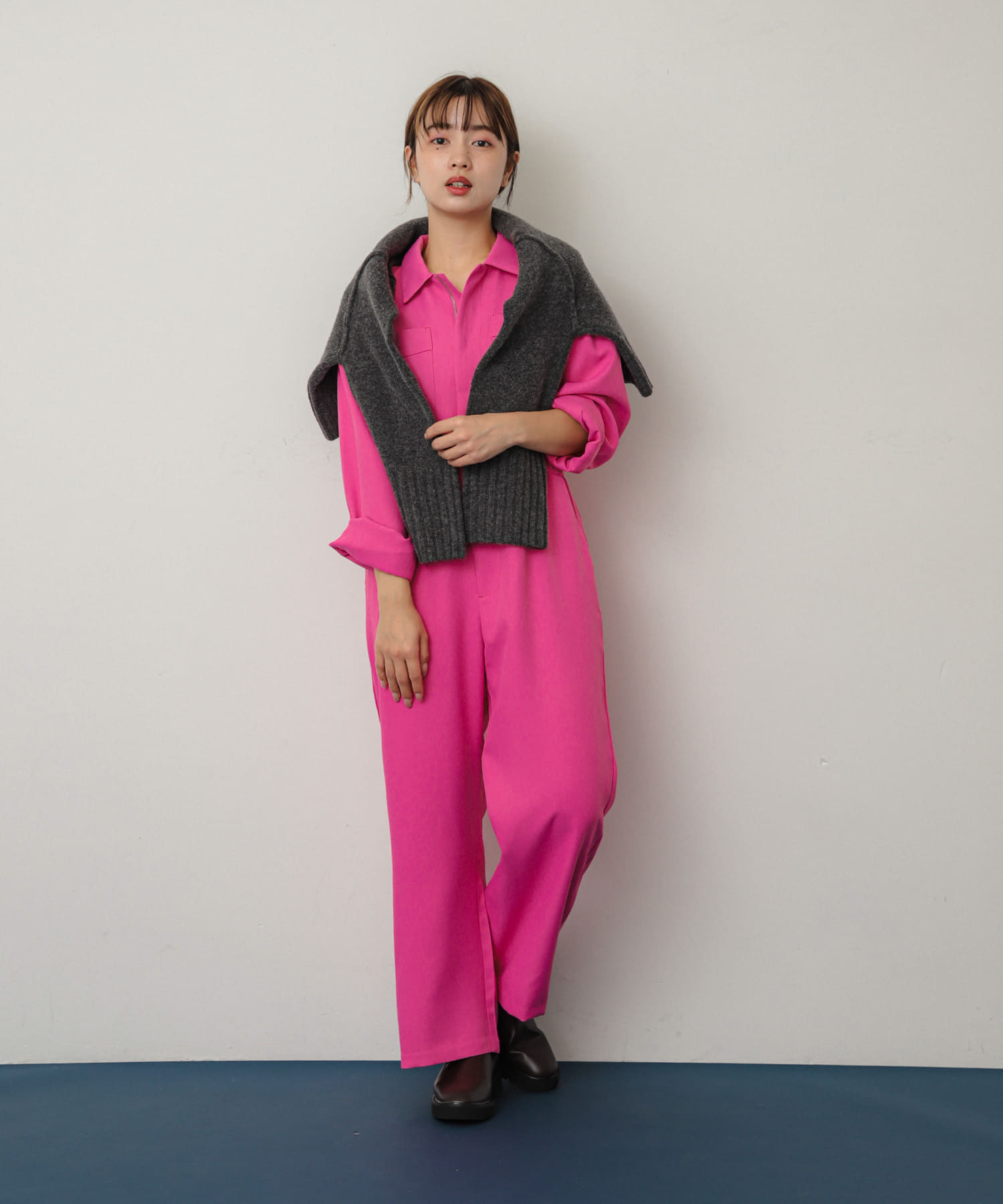 別注』さらさ×SENSE OF PLACE ソフトツイルジャンプスーツ(S PINK 