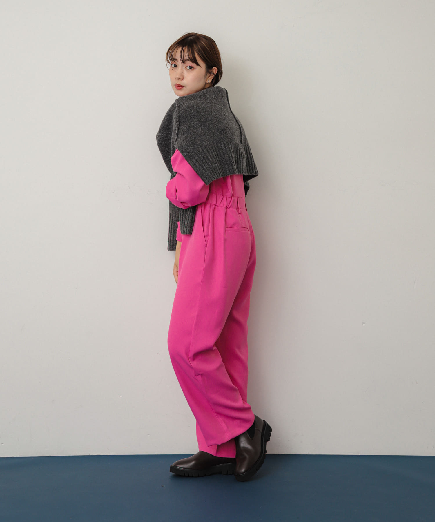 別注』さらさ×SENSE OF PLACE ソフトツイルジャンプスーツ(S PINK 