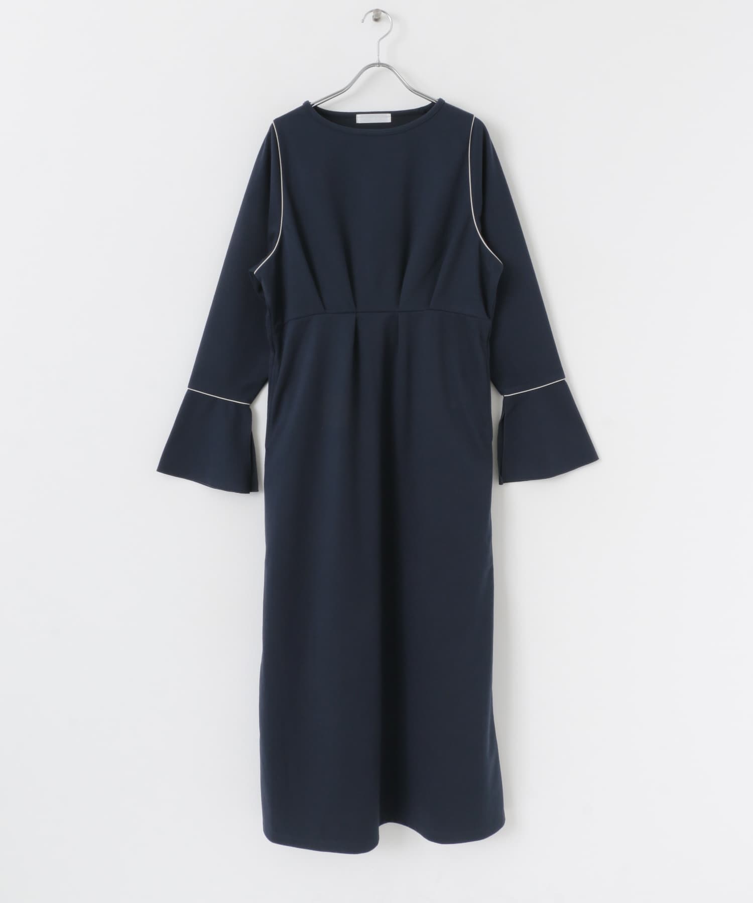 ウエストタックカットワンピース NAVY COMPACT