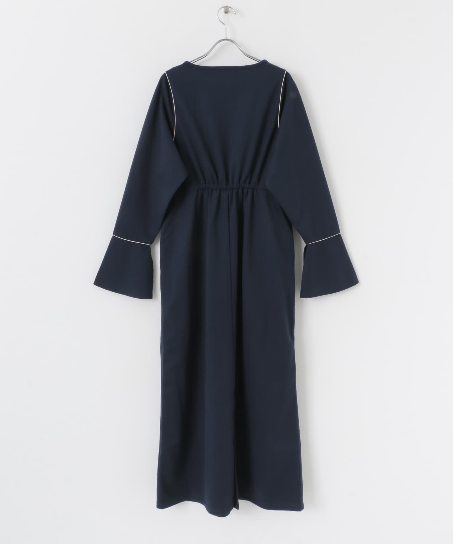 ウエストタックカットワンピース NAVY COMPACT