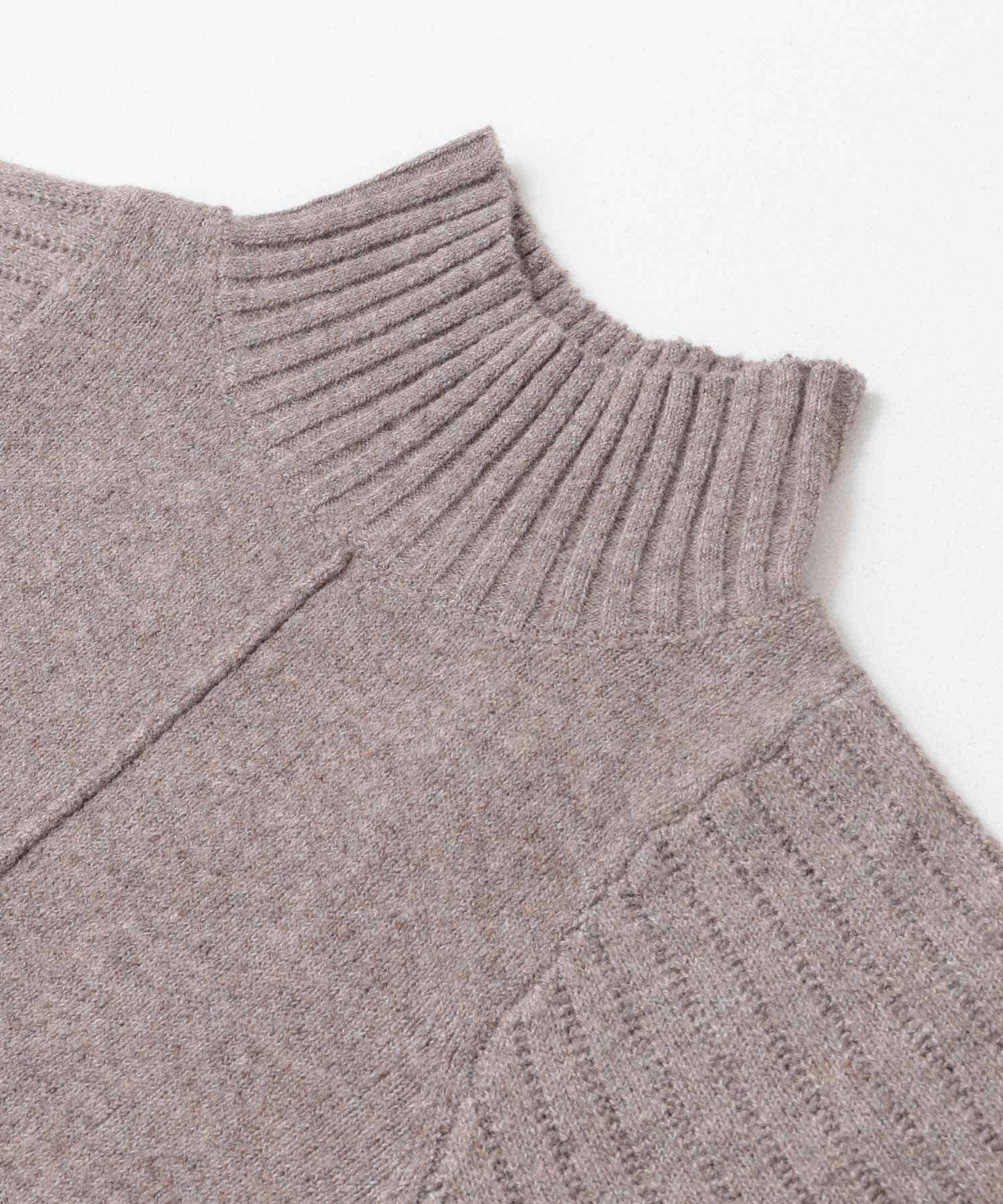 ハイネックセンターシームニットワンピース MOCHA Short